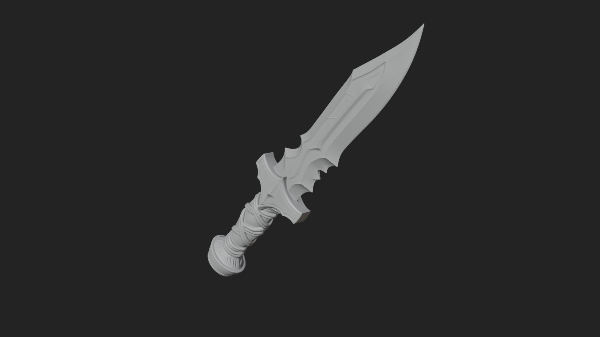 Carved Hilt Dagger Model Design 3 3D Print Model 3D Model