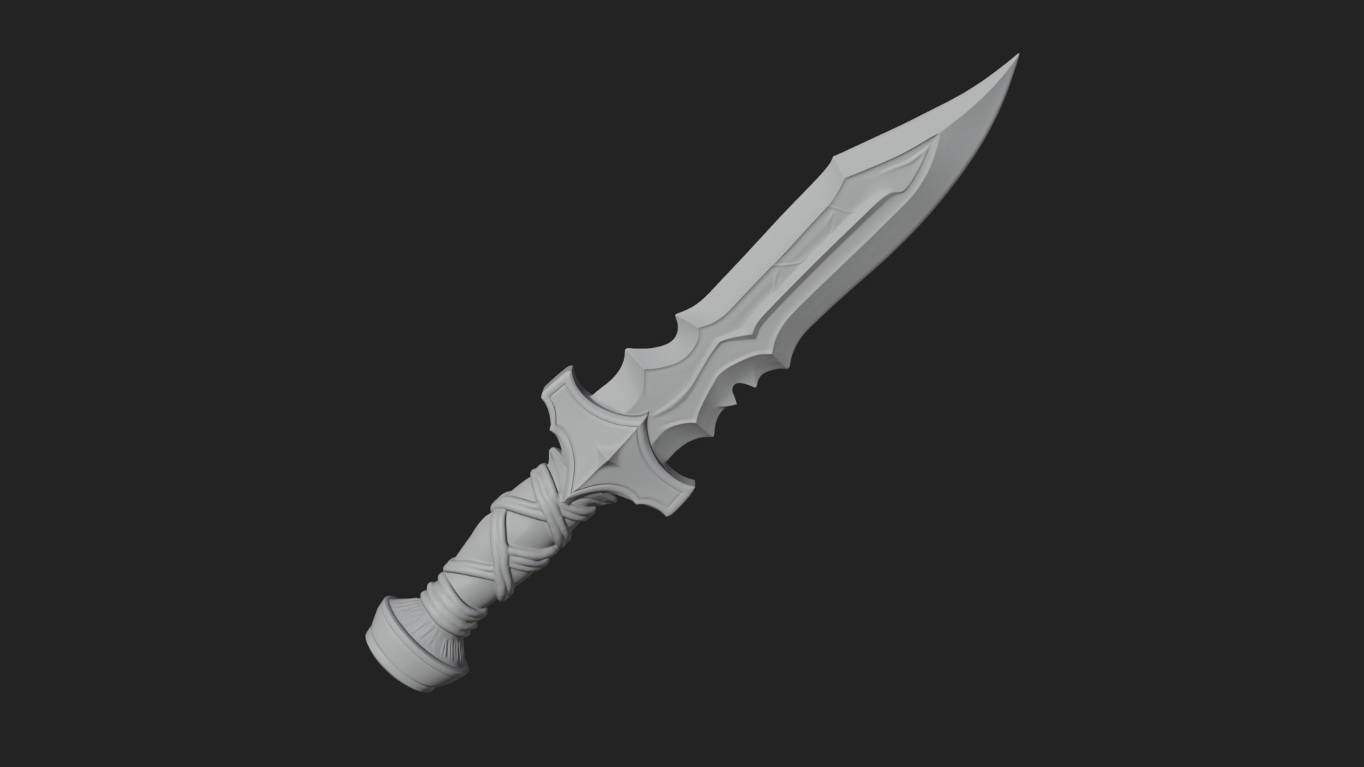 Carved Hilt Dagger Model Design 3 3D Print Model 3D Model