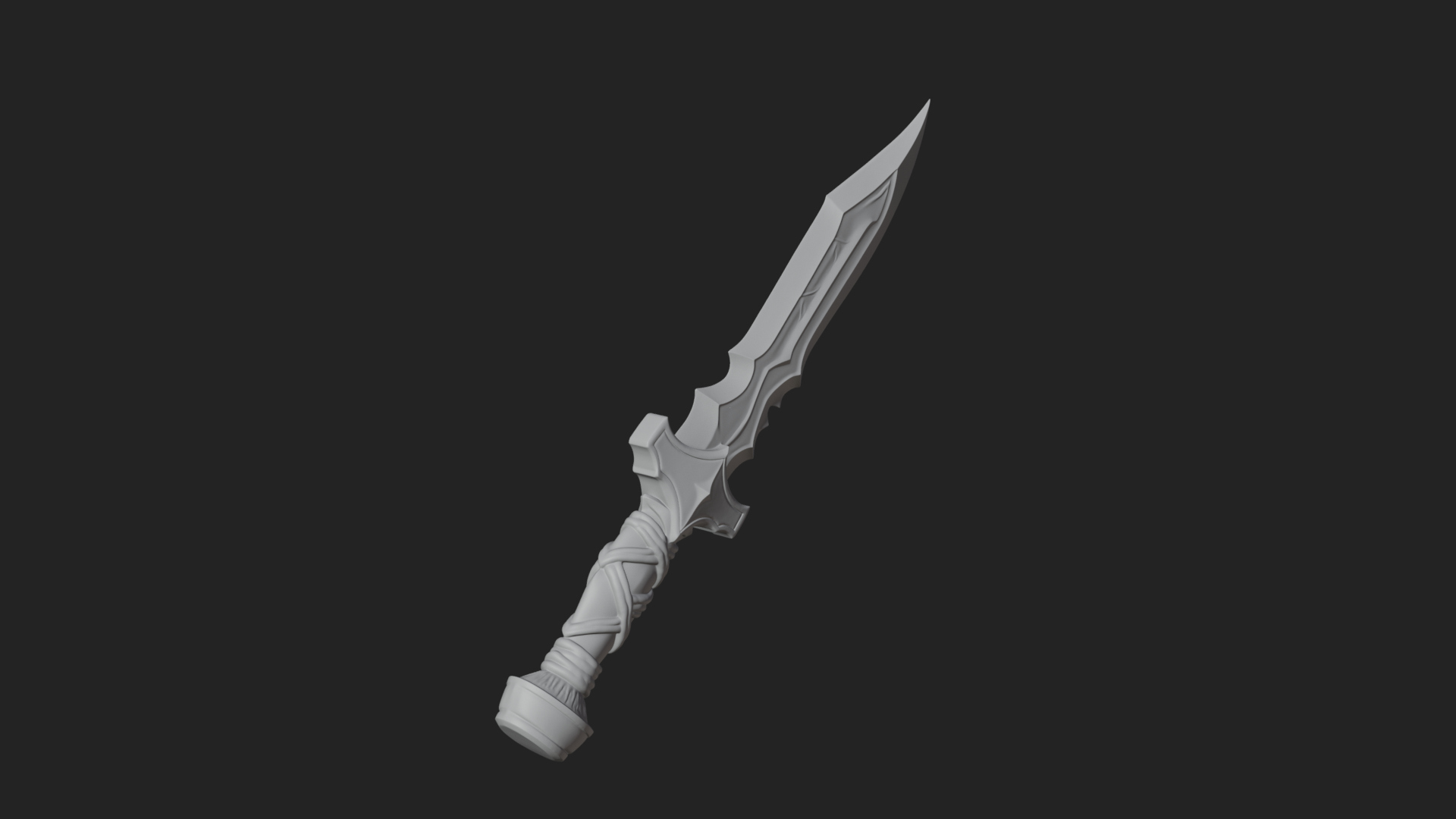 Carved Hilt Dagger Model Design 3 3D Print Model 3D Model
