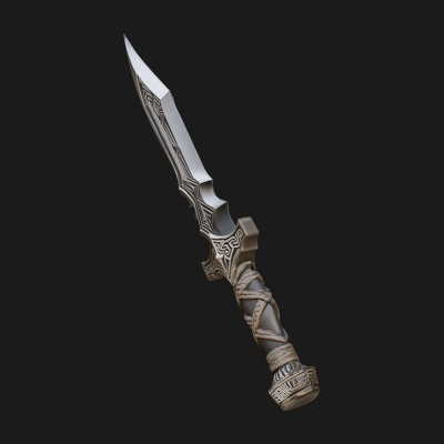 Carved Hilt Dagger Model Design 3 3D Print Model