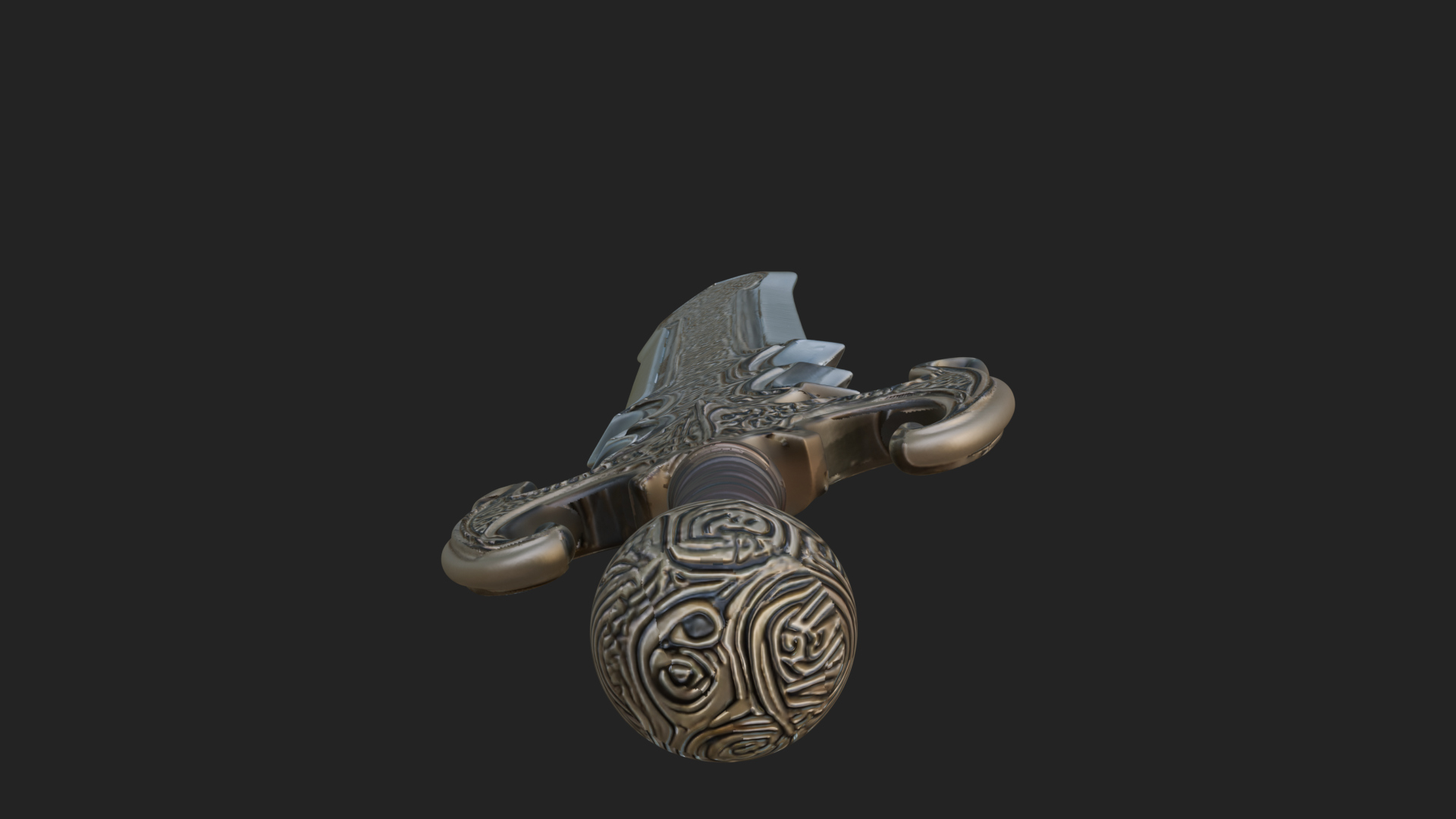 Carved Hilt Dagger Model Design 4 3D Print Model 3D Model