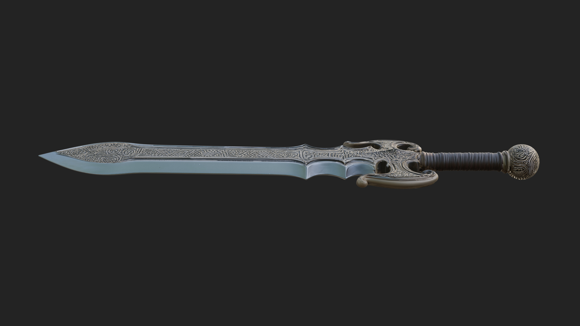 Carved Hilt Dagger Model Design 4 3D Print Model 3D Model