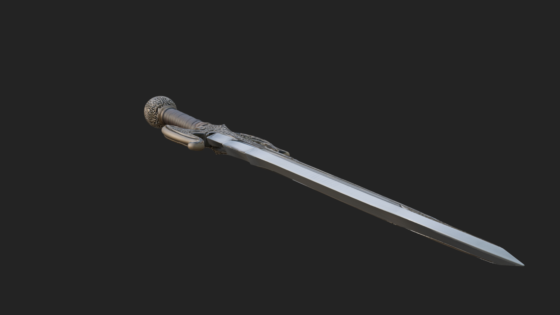 Carved Hilt Dagger Model Design 4 3D Print Model 3D Model