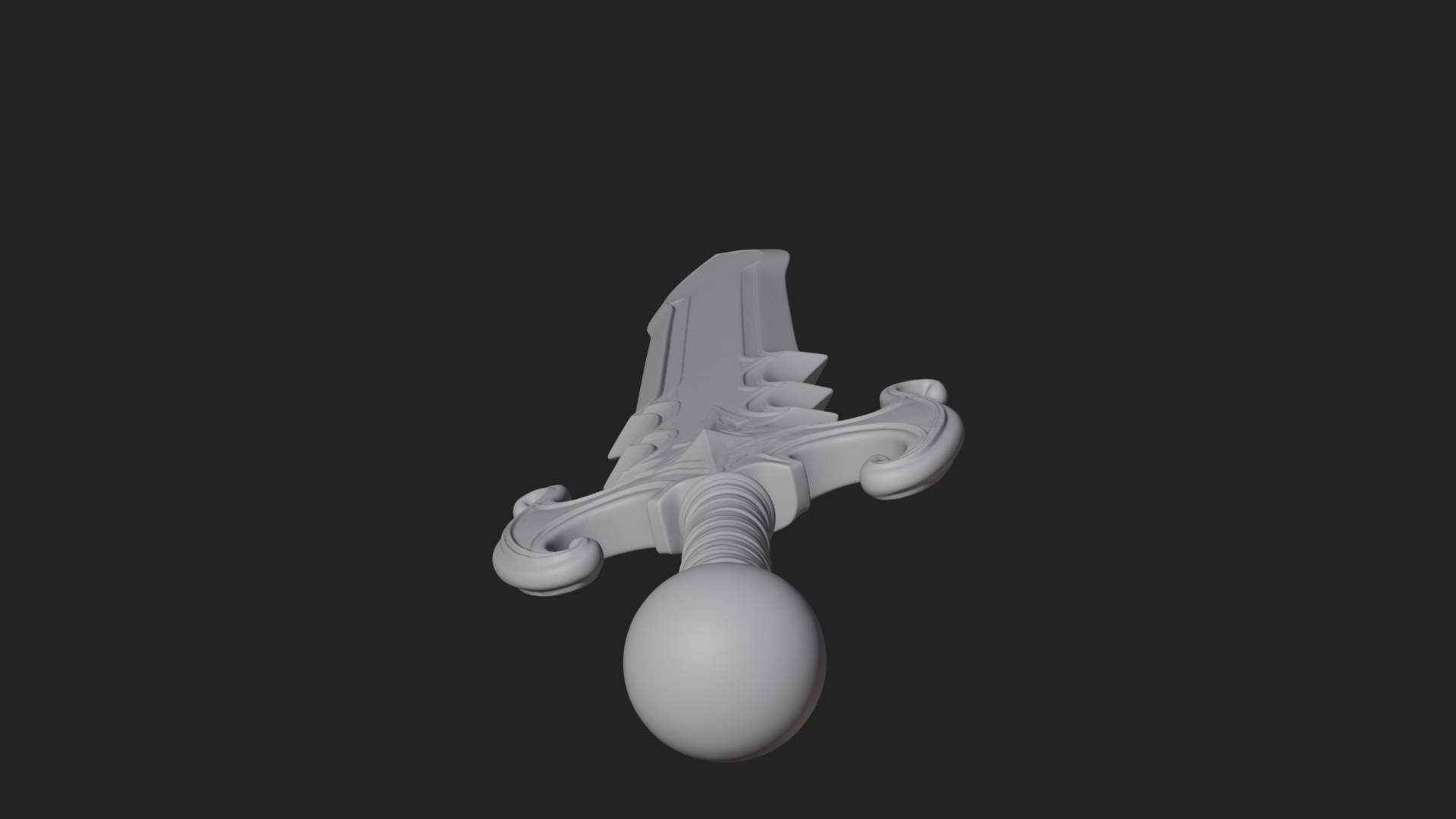 Carved Hilt Dagger Model Design 4 3D Print Model 3D Model