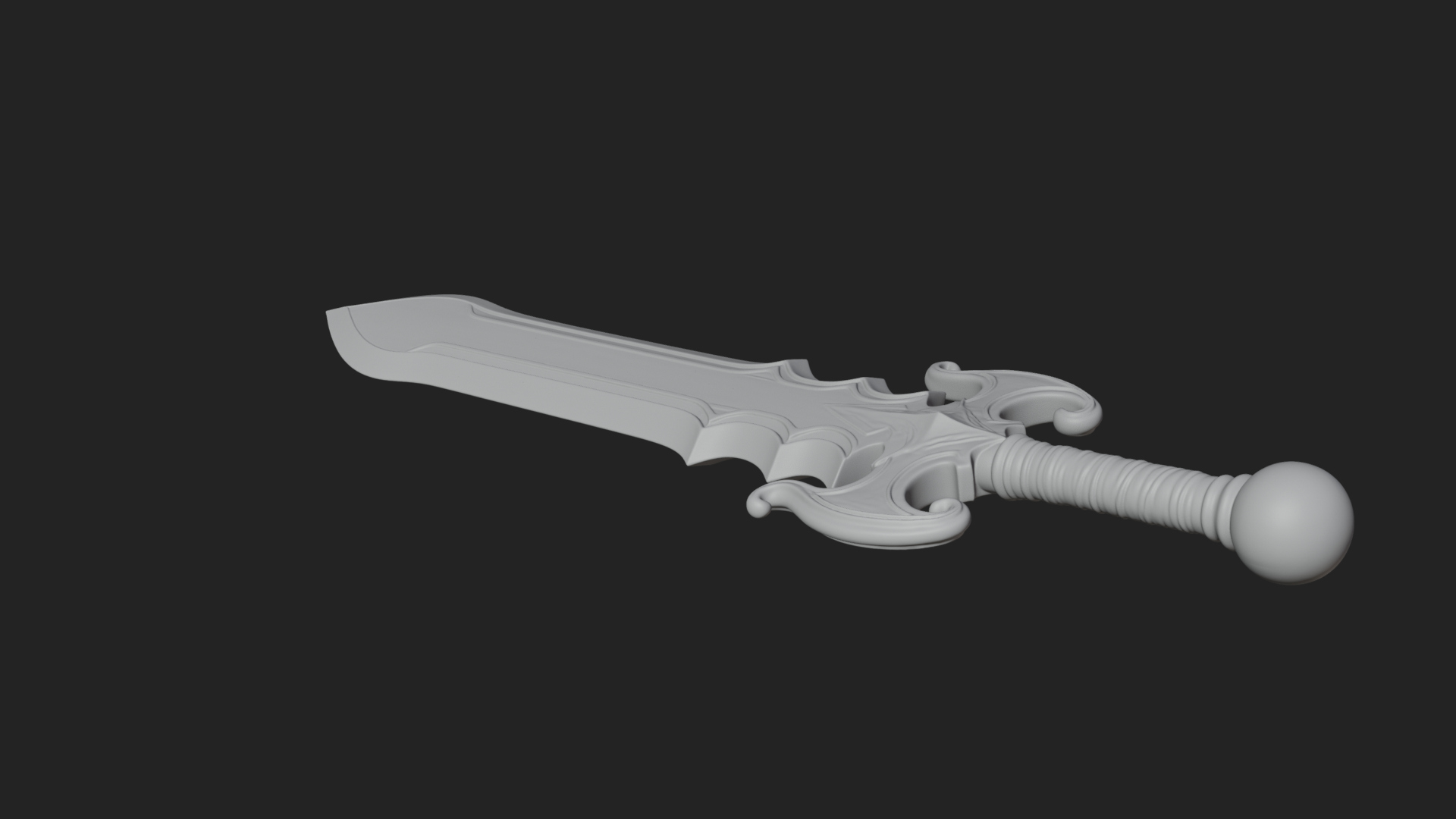 Carved Hilt Dagger Model Design 4 3D Print Model 3D Model