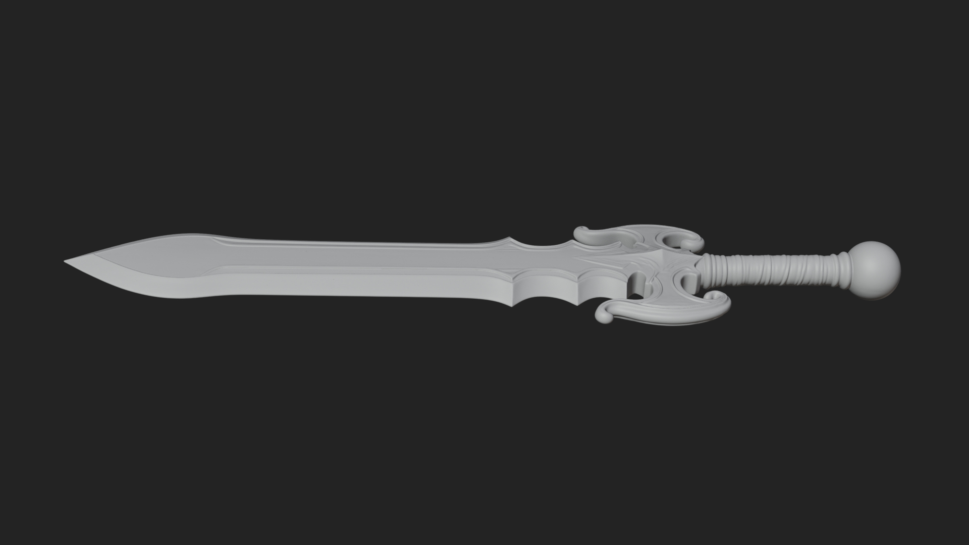 Carved Hilt Dagger Model Design 4 3D Print Model 3D Model