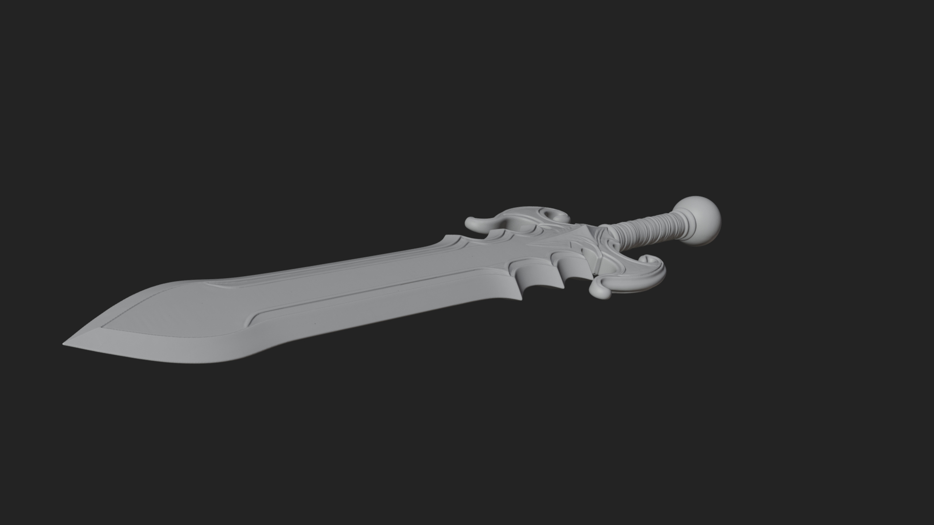 Carved Hilt Dagger Model Design 4 3D Print Model 3D Model