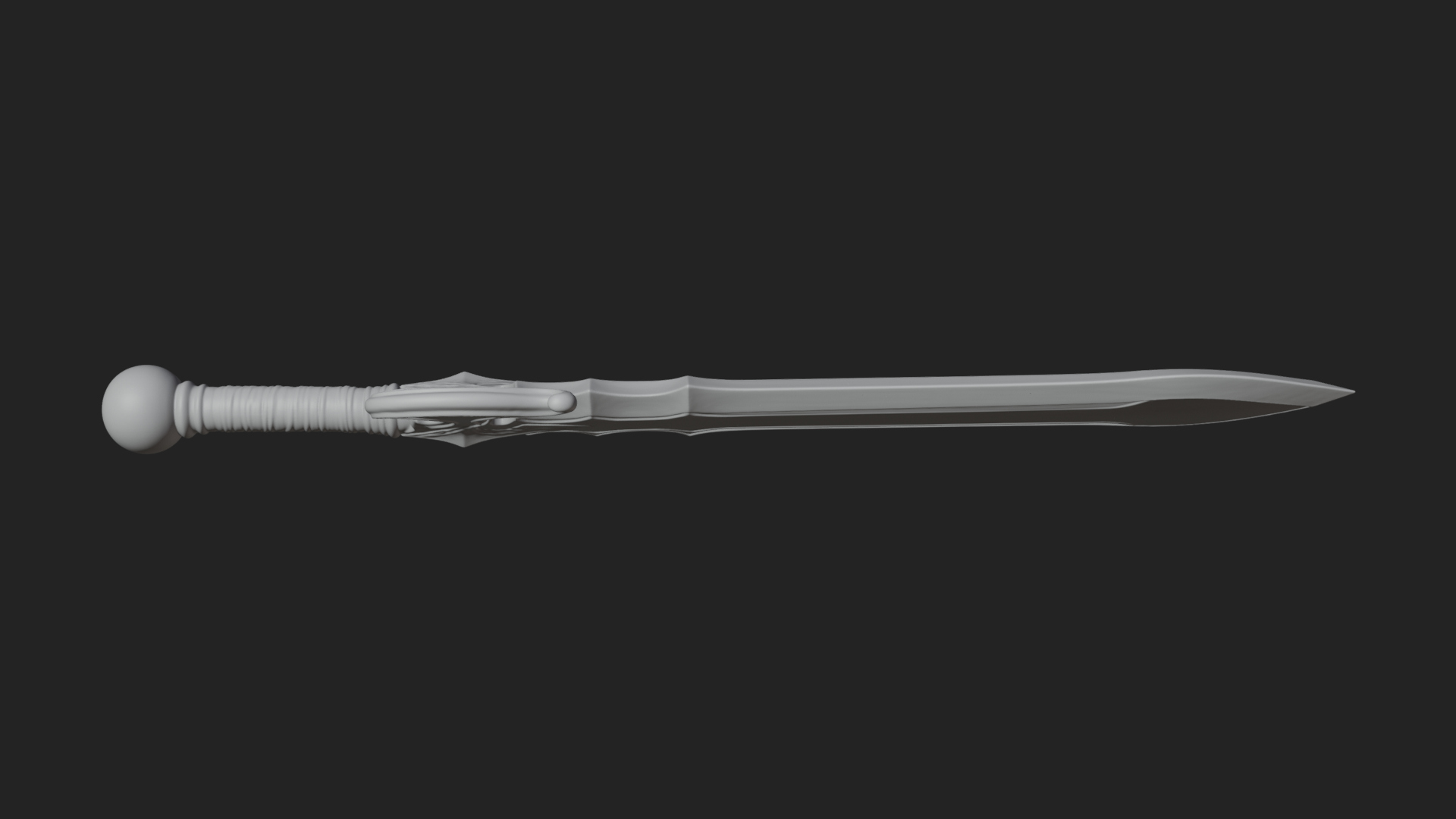 Carved Hilt Dagger Model Design 4 3D Print Model 3D Model