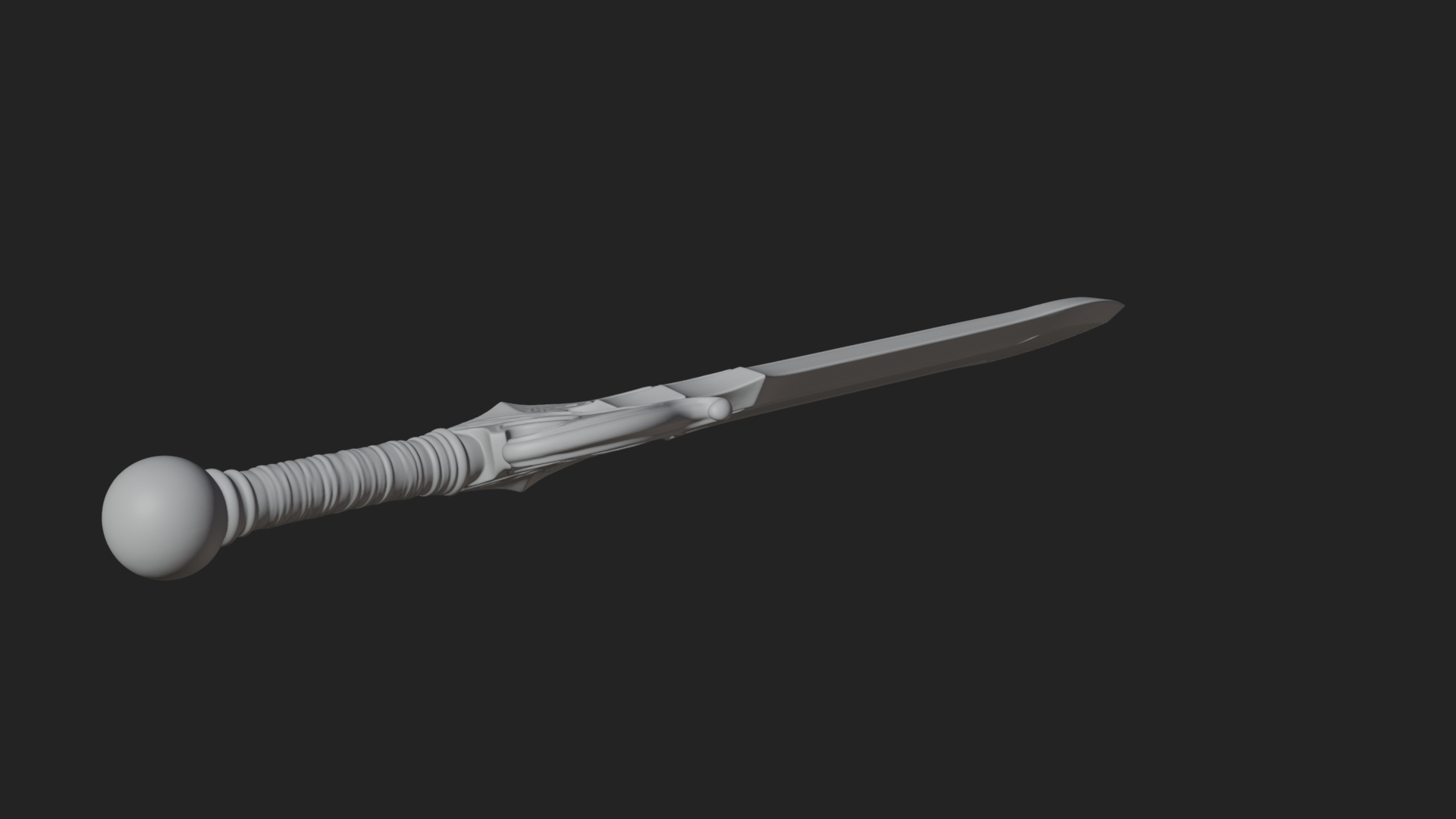Carved Hilt Dagger Model Design 4 3D Print Model 3D Model