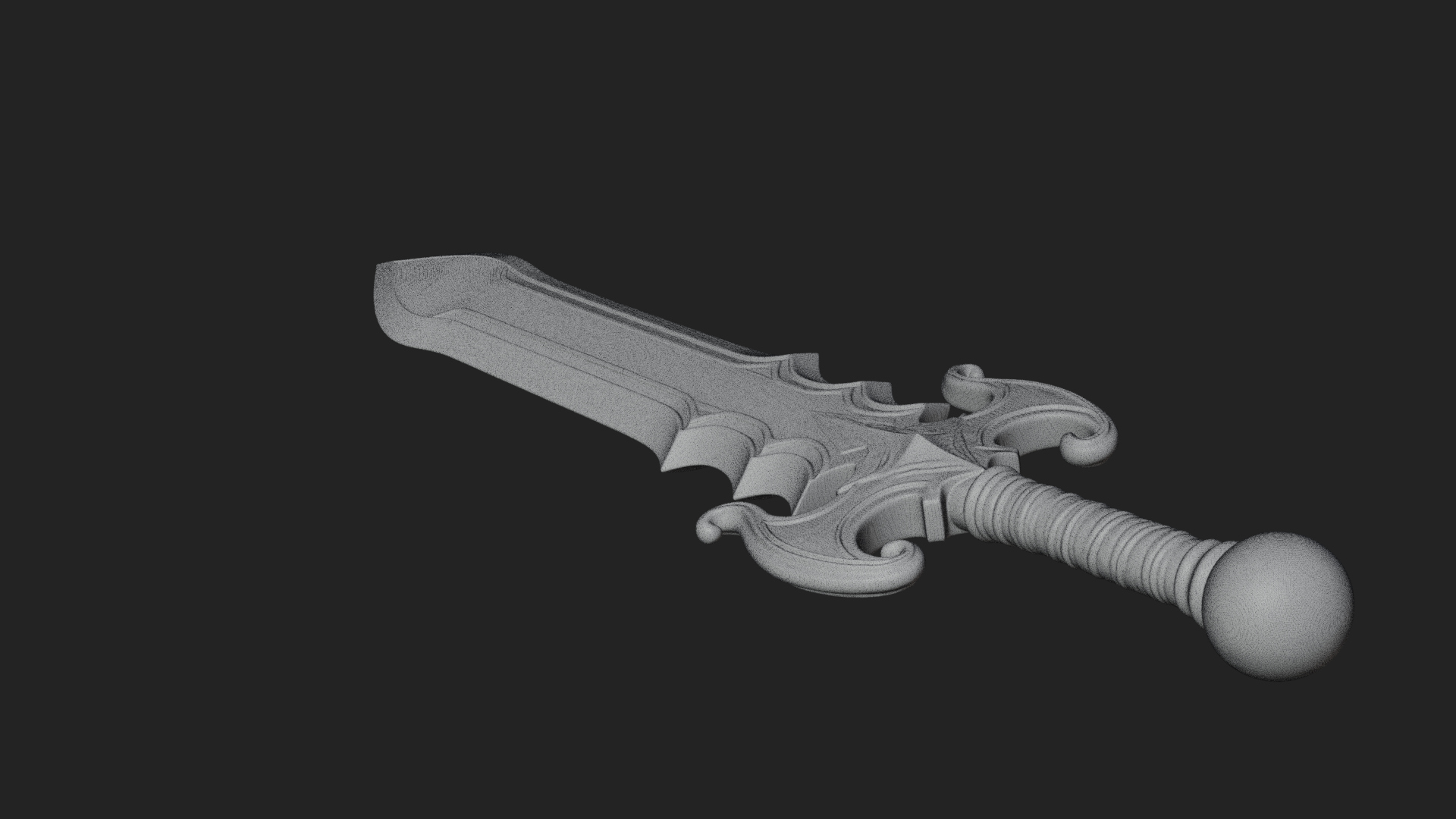 Carved Hilt Dagger Model Design 4 3D Print Model 3D Model