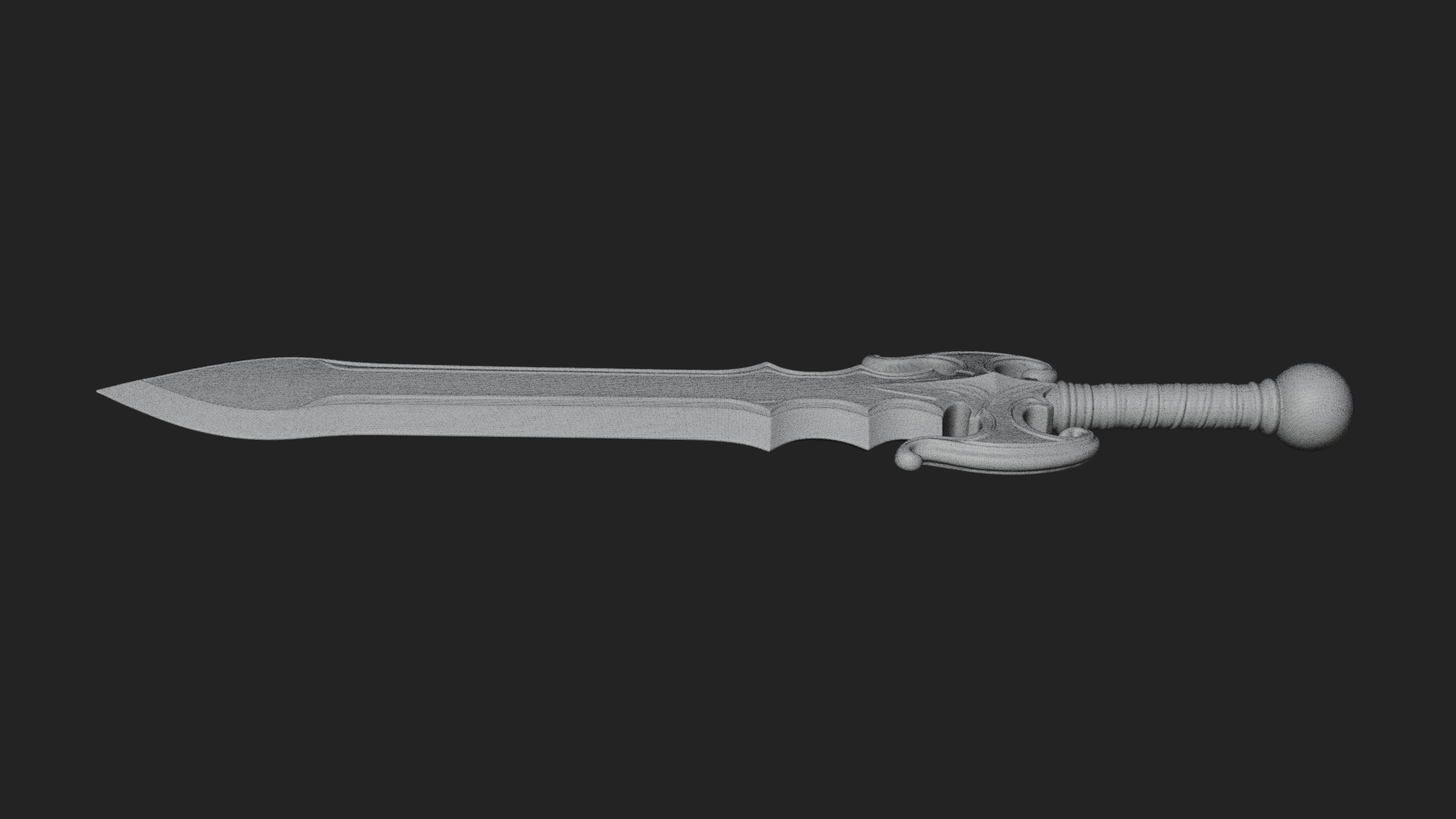 Carved Hilt Dagger Model Design 4 3D Print Model 3D Model