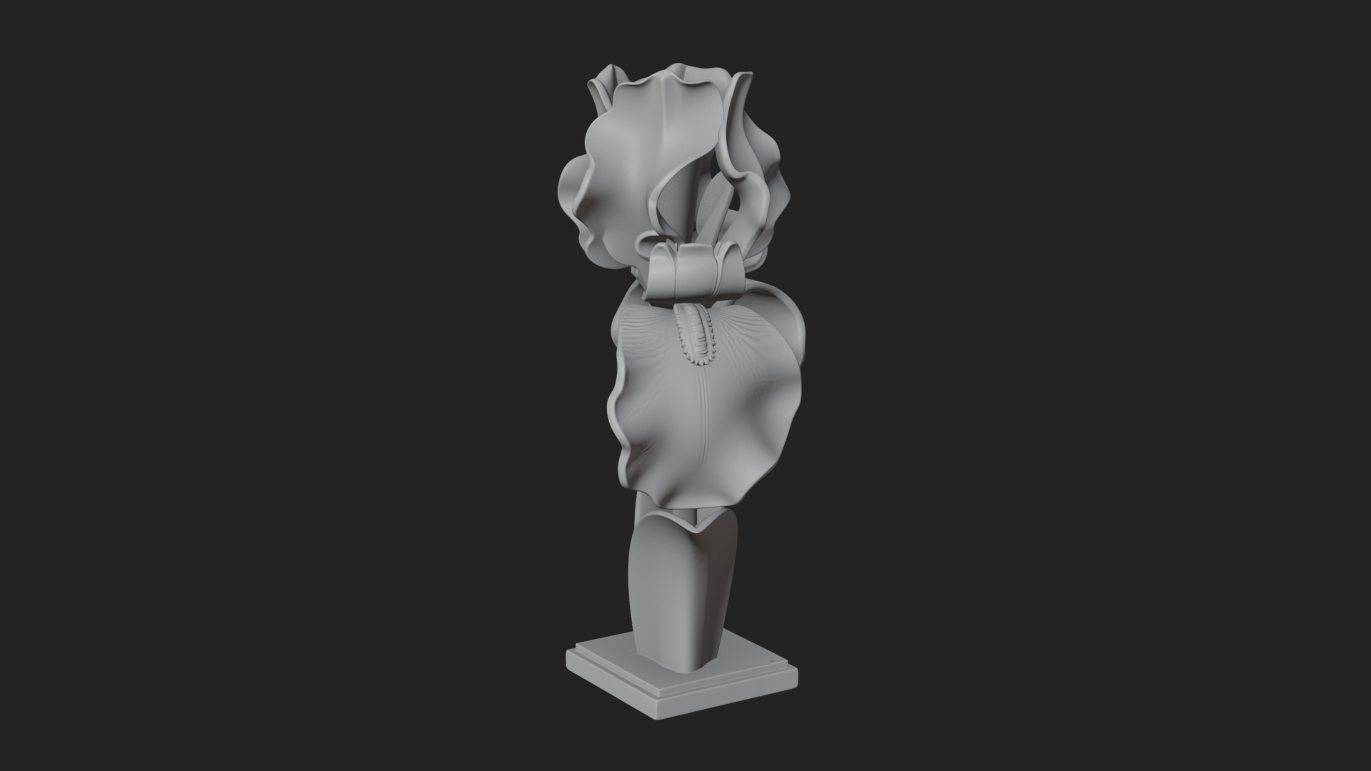 Carved Iris Flower Statue Design 1 3D Print Model 3D Model