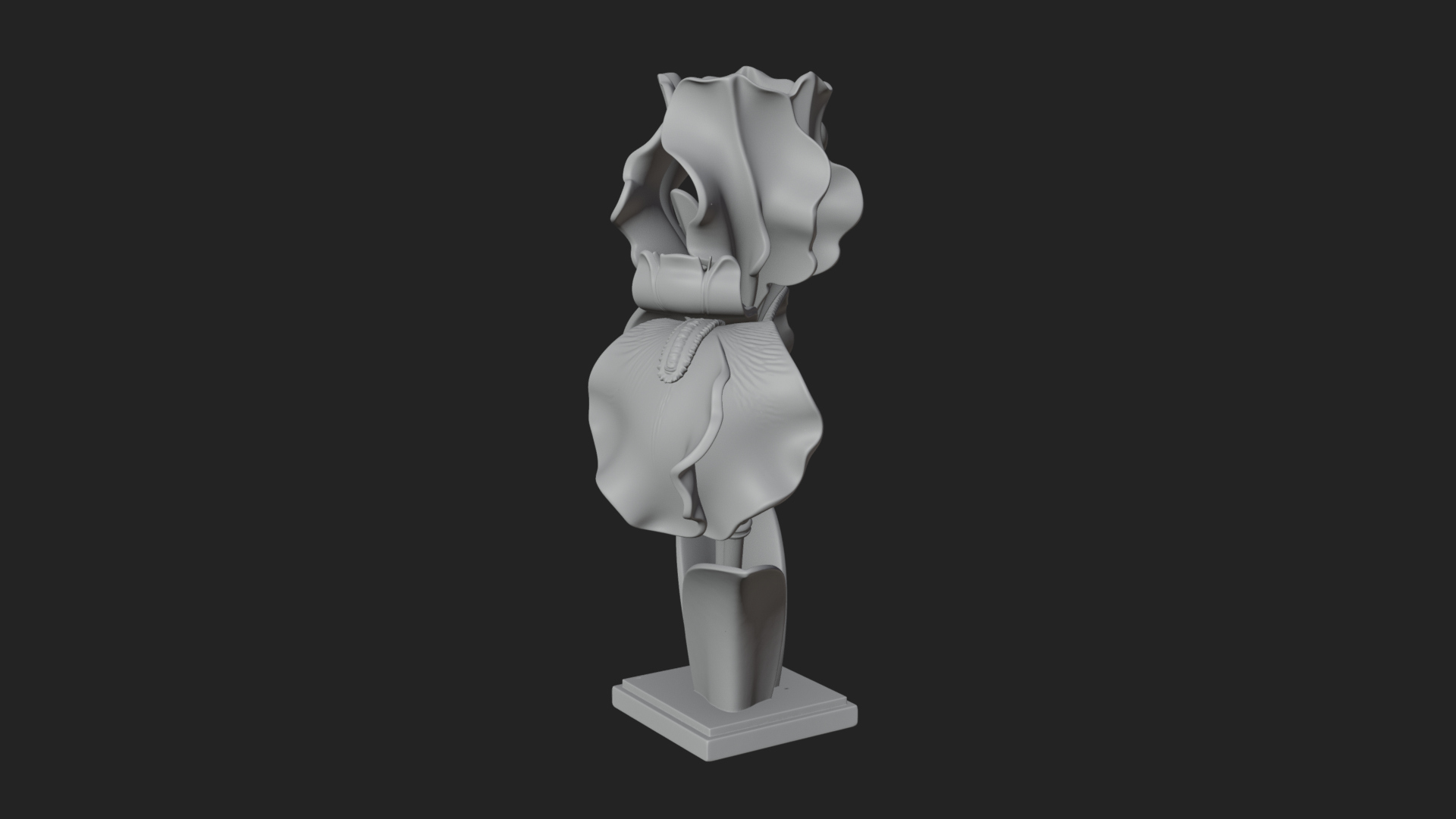 Carved Iris Flower Statue Design 1 3D Print Model 3D Model
