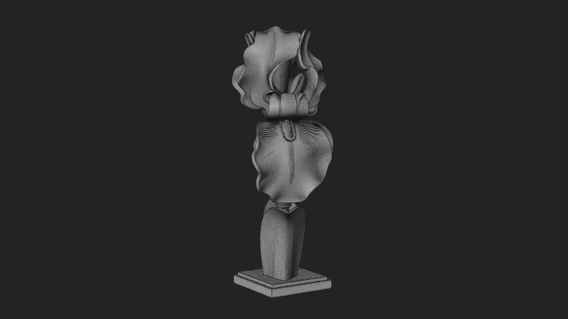 Carved Iris Flower Statue Design 1 3D Print Model 3D Model