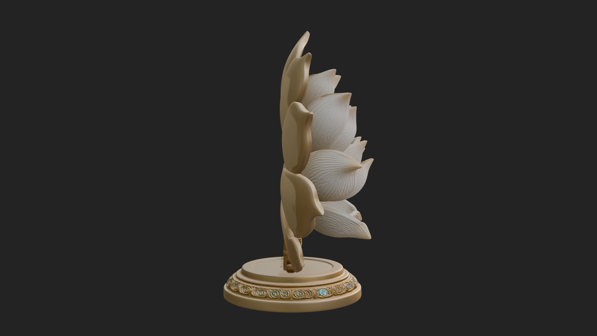 Carved Lotus Bloom Ornament Design 1 3D Print Model 3D Model