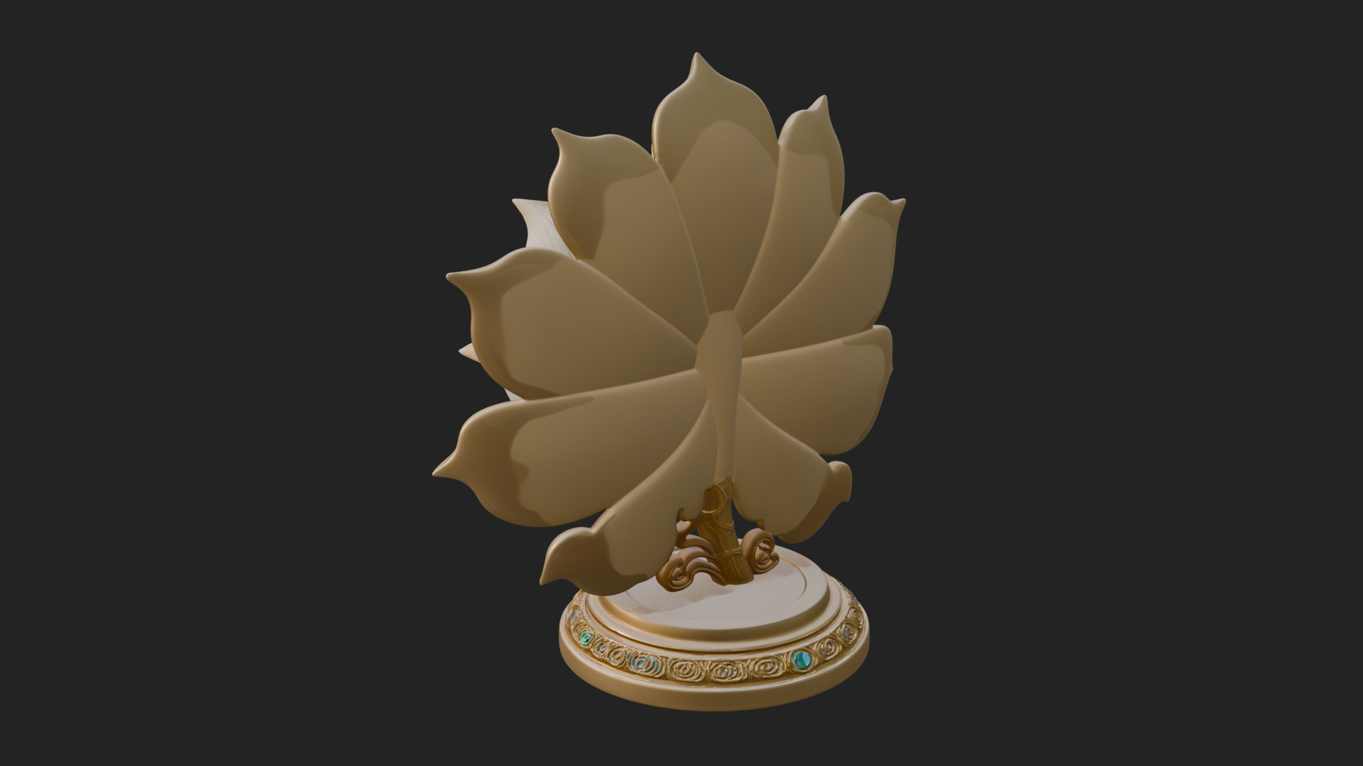 Carved Lotus Bloom Ornament Design 1 3D Print Model 3D Model