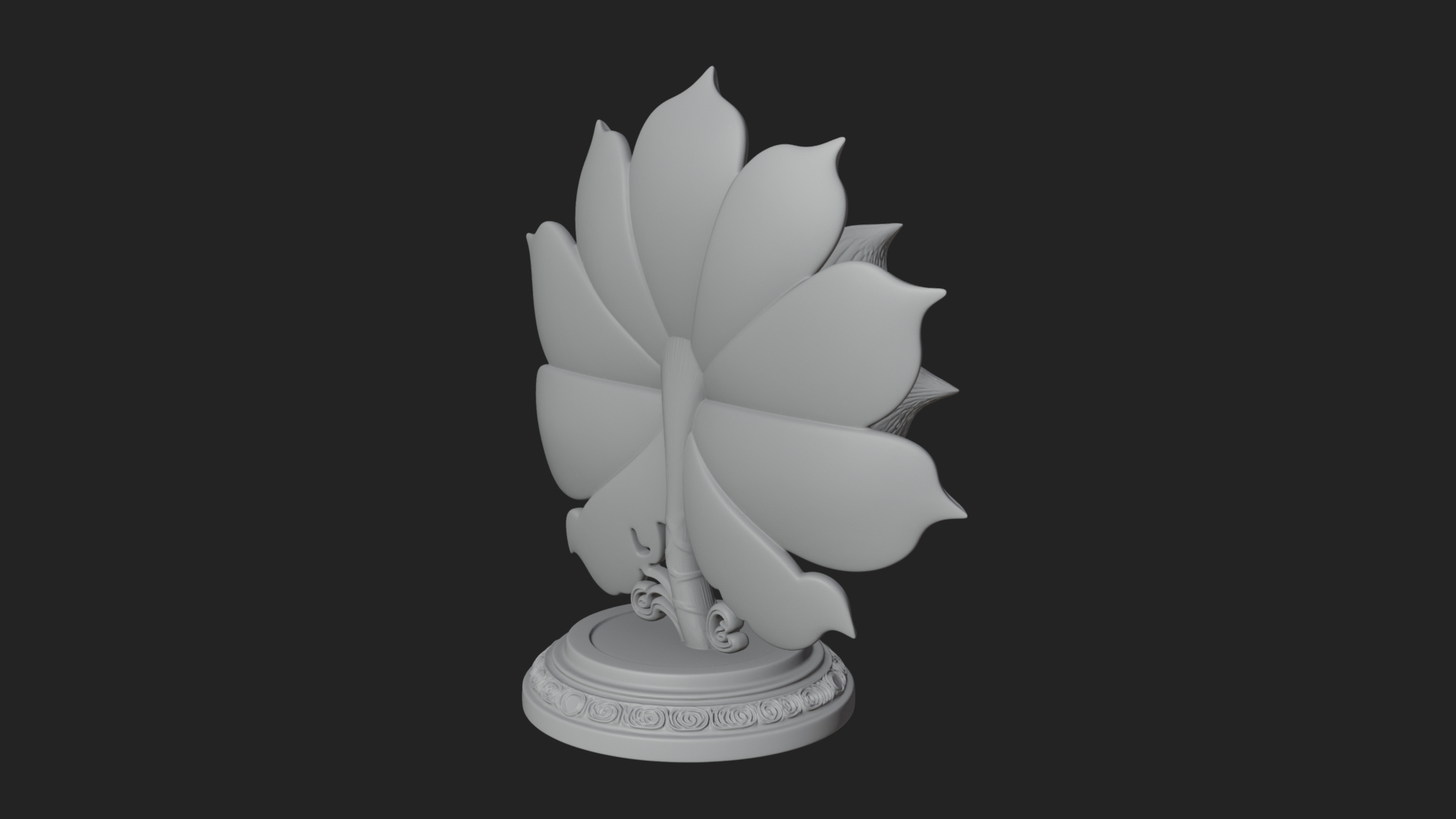 Carved Lotus Bloom Ornament Design 1 3D Print Model 3D Model