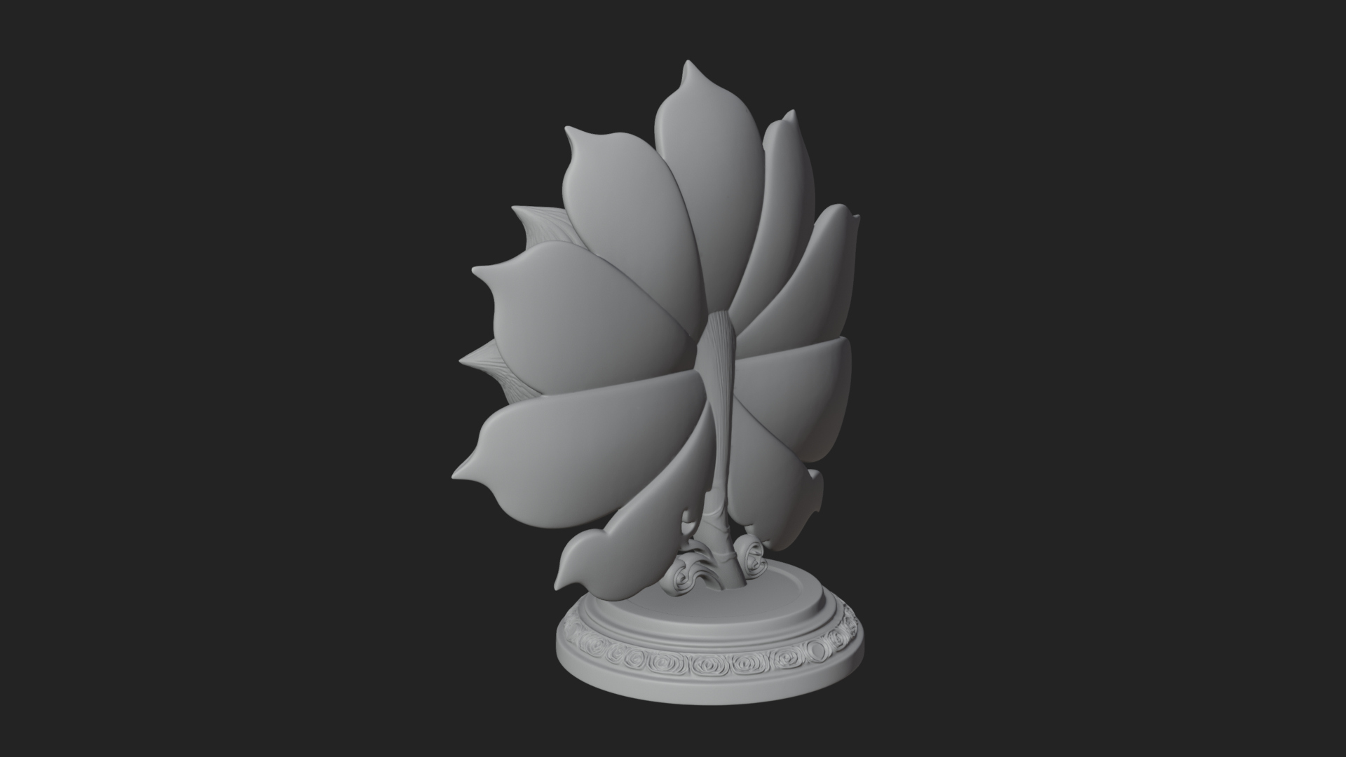 Carved Lotus Bloom Ornament Design 1 3D Print Model 3D Model