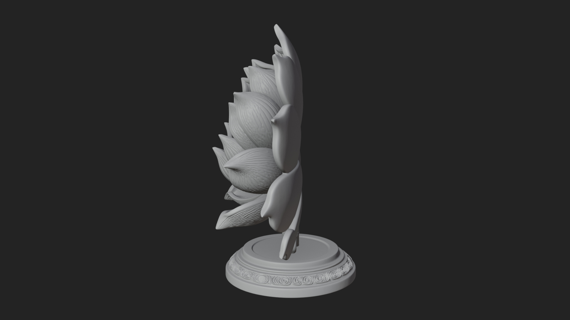 Carved Lotus Bloom Ornament Design 1 3D Print Model 3D Model