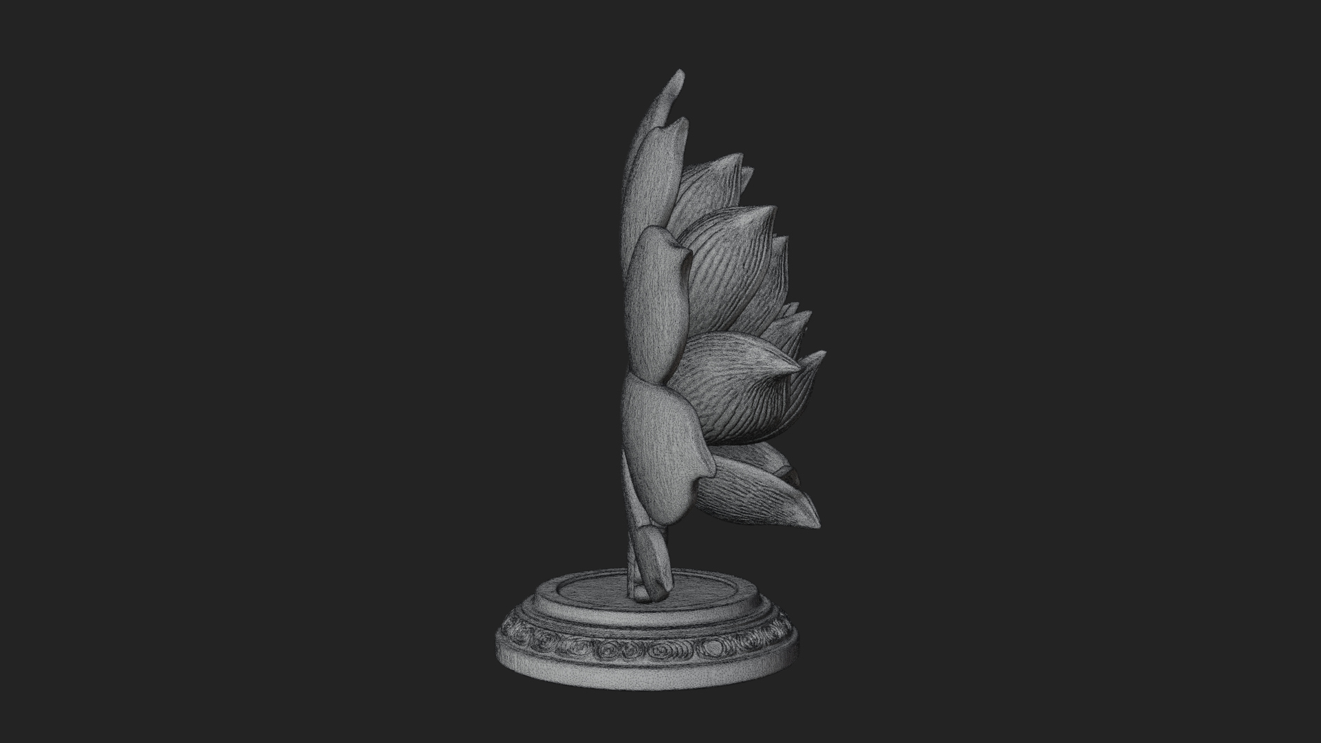 Carved Lotus Bloom Ornament Design 1 3D Print Model 3D Model