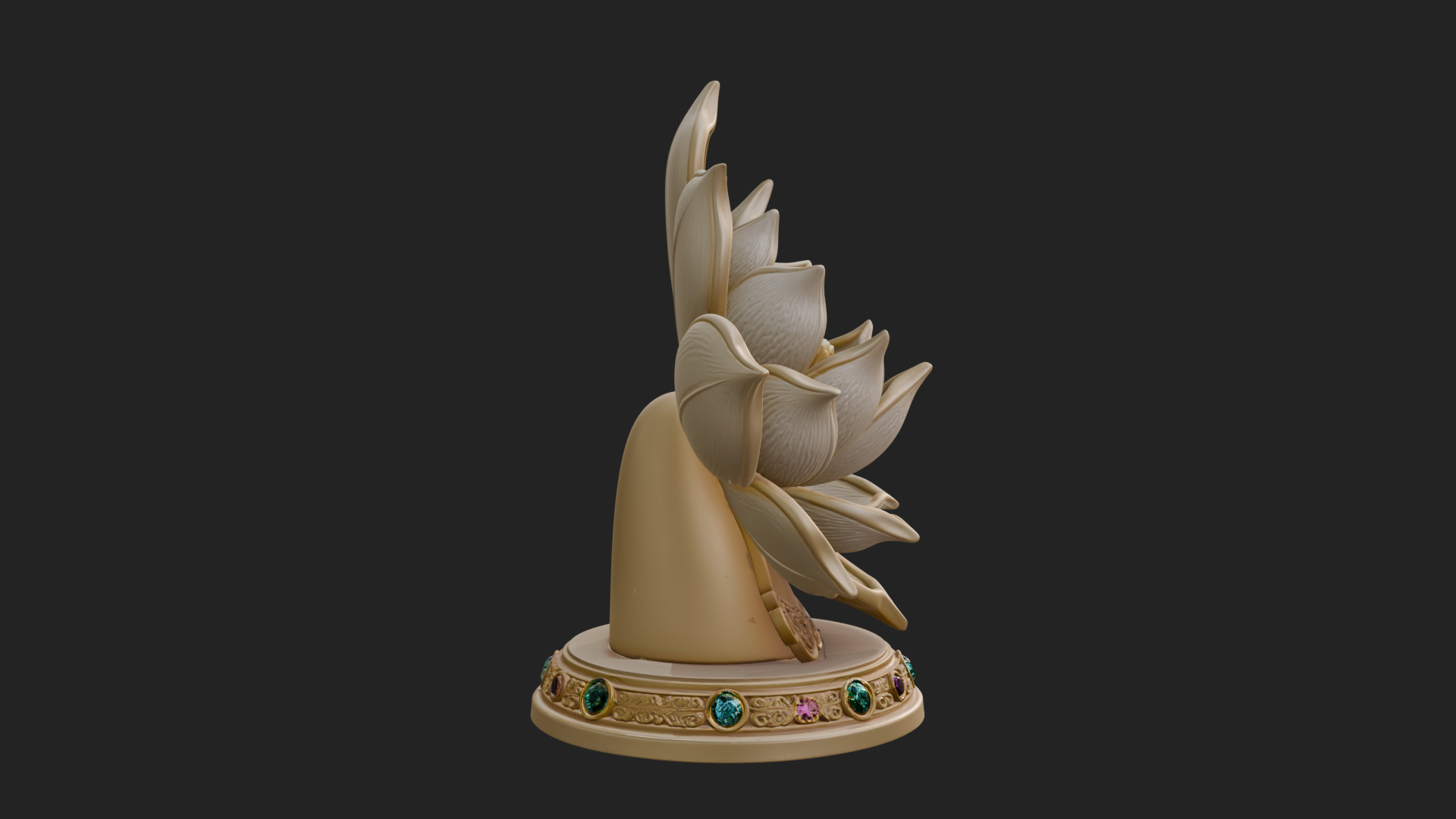 Carved Lotus Bloom Ornament Design 2 3D Print Model 3D Model