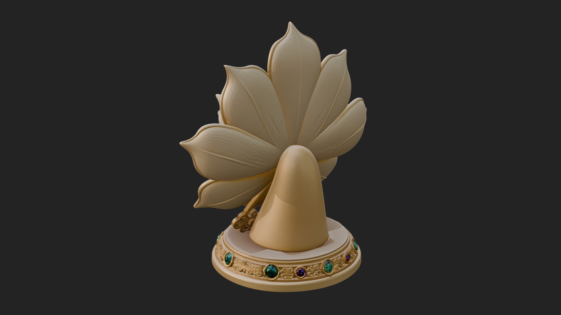 Carved Lotus Bloom Ornament Design 2 3D Print Model 3D Model