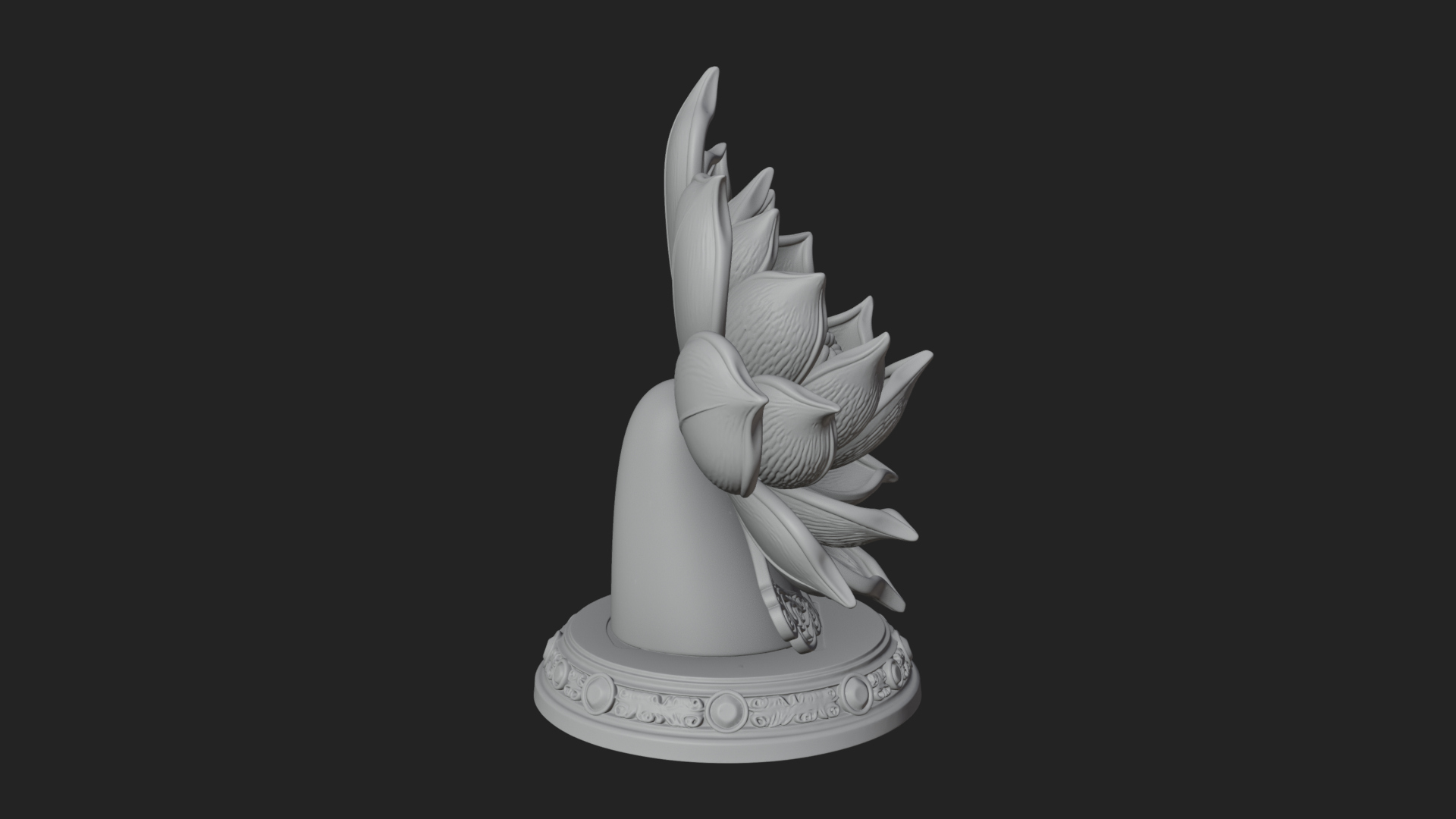 Carved Lotus Bloom Ornament Design 2 3D Print Model 3D Model