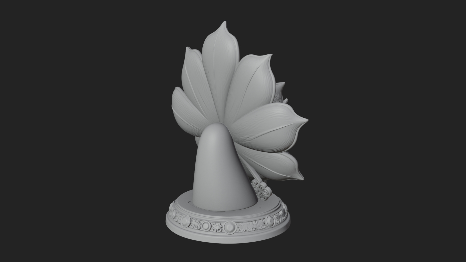 Carved Lotus Bloom Ornament Design 2 3D Print Model 3D Model