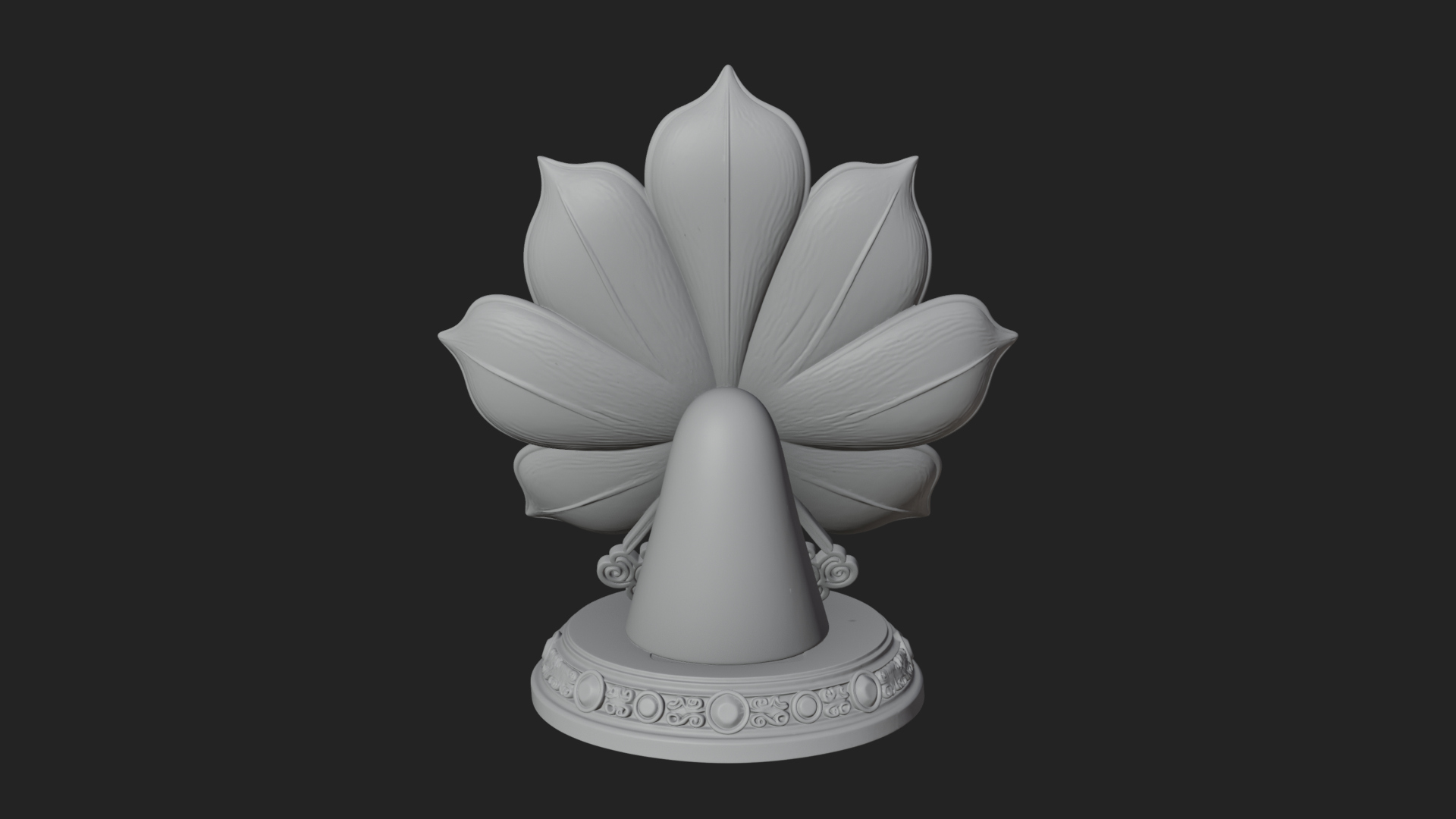 Carved Lotus Bloom Ornament Design 2 3D Print Model 3D Model