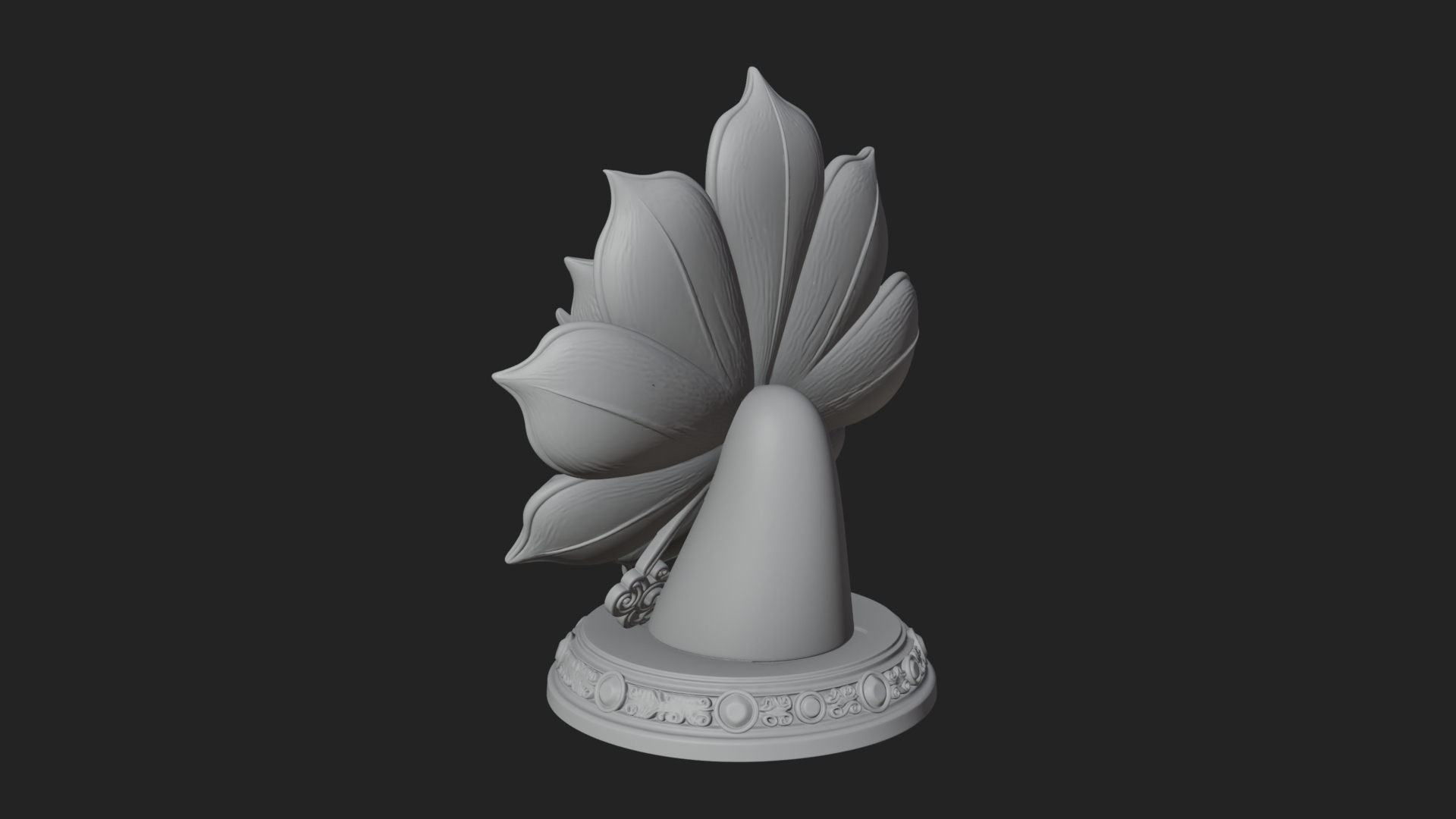 Carved Lotus Bloom Ornament Design 2 3D Print Model 3D Model