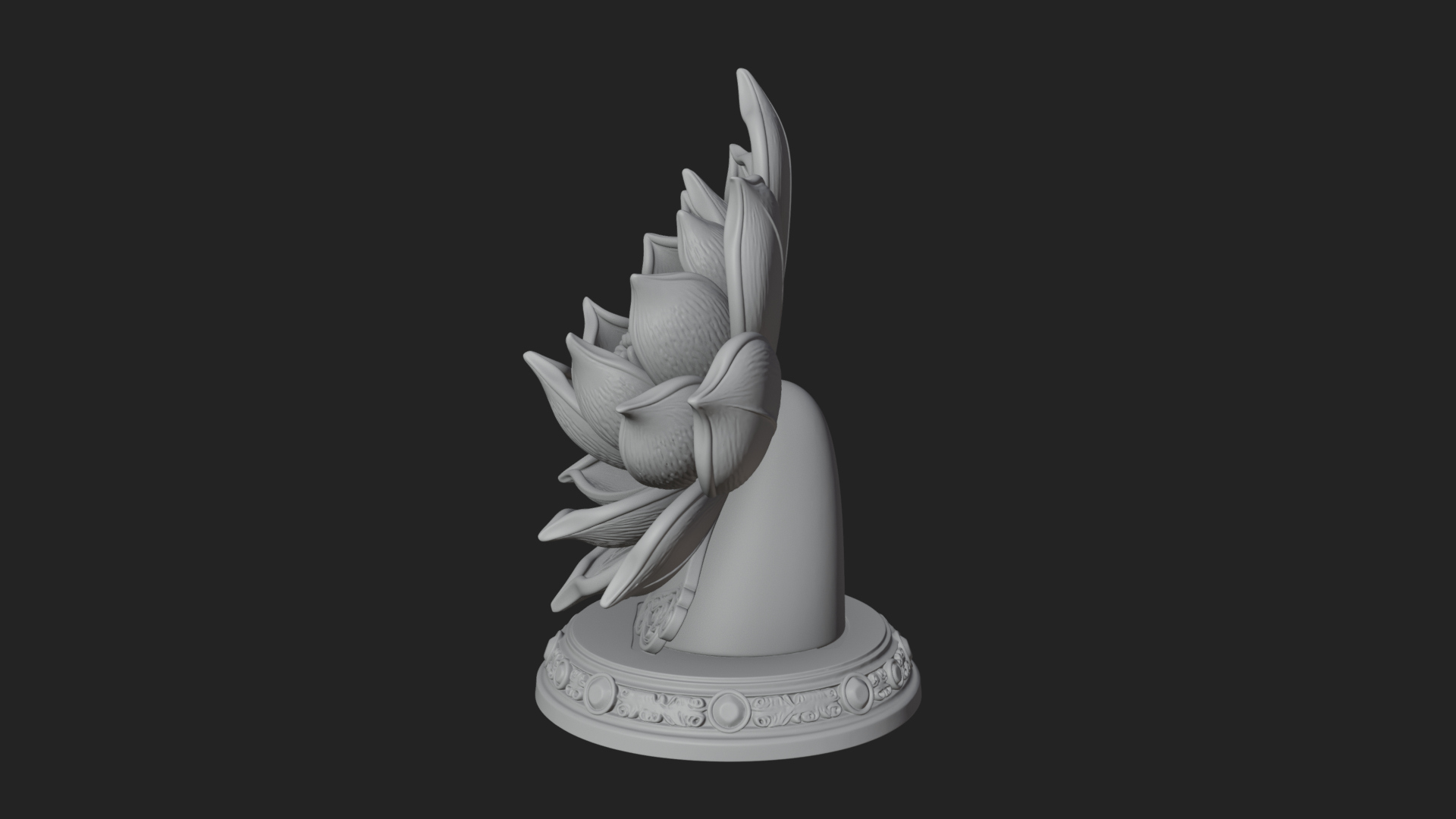 Carved Lotus Bloom Ornament Design 2 3D Print Model 3D Model