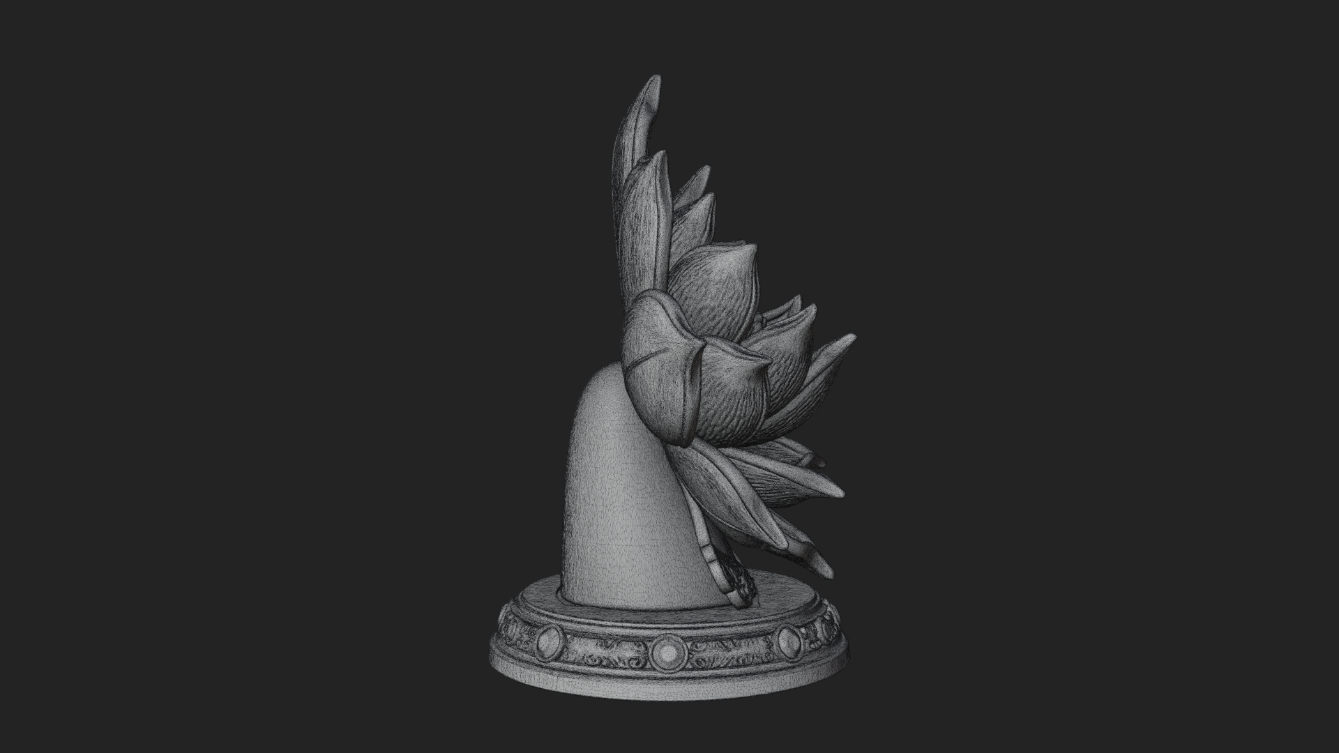Carved Lotus Bloom Ornament Design 2 3D Print Model 3D Model