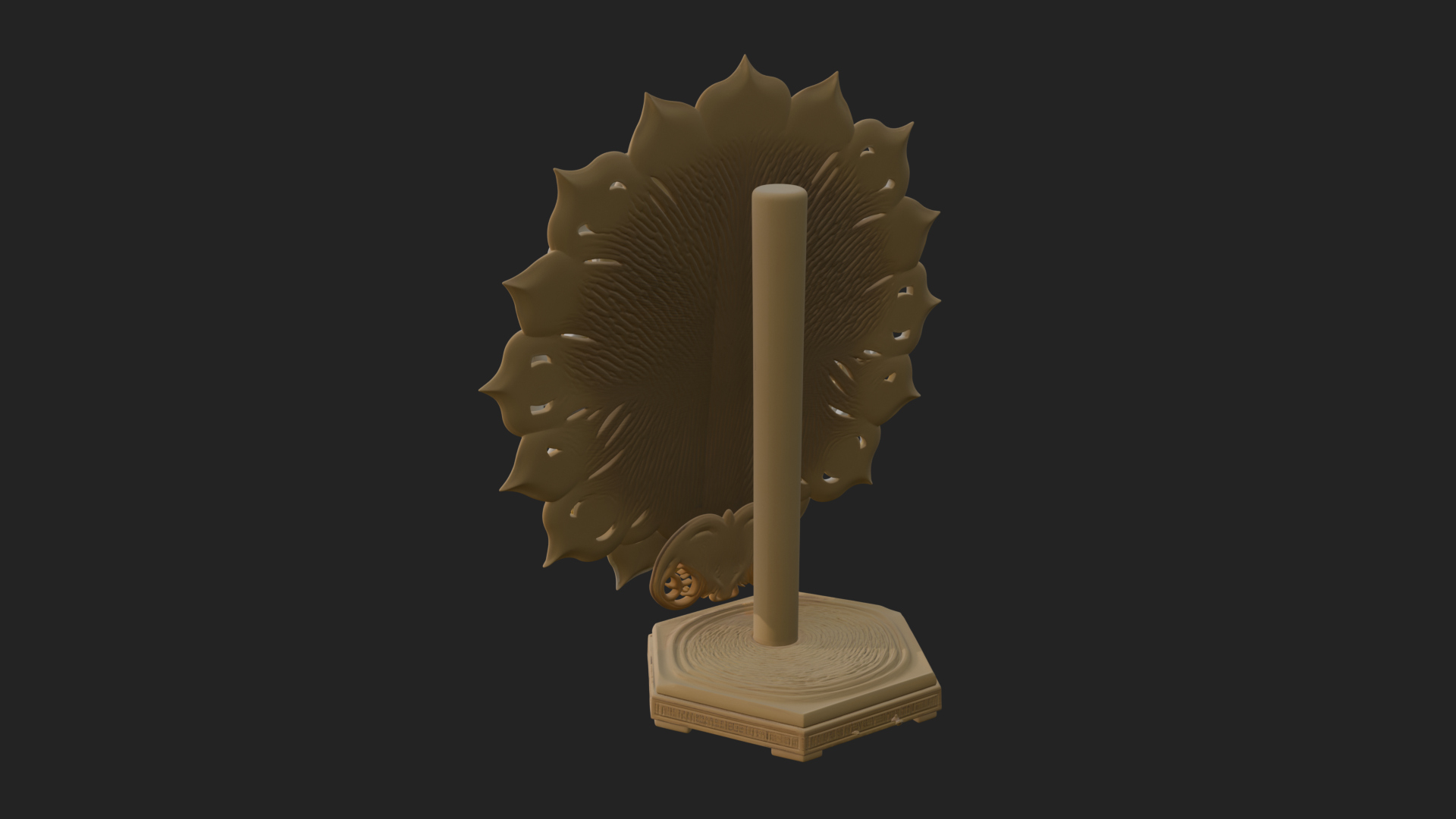 Carved Lotus Bloom Ornament Design 3 3D Print Model 3D Model