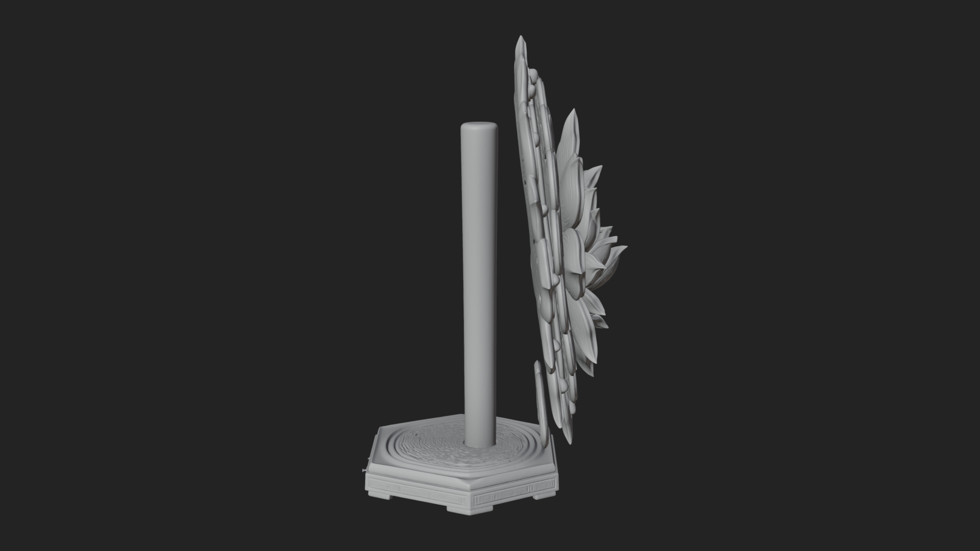 Carved Lotus Bloom Ornament Design 3 3D Print Model 3D Model