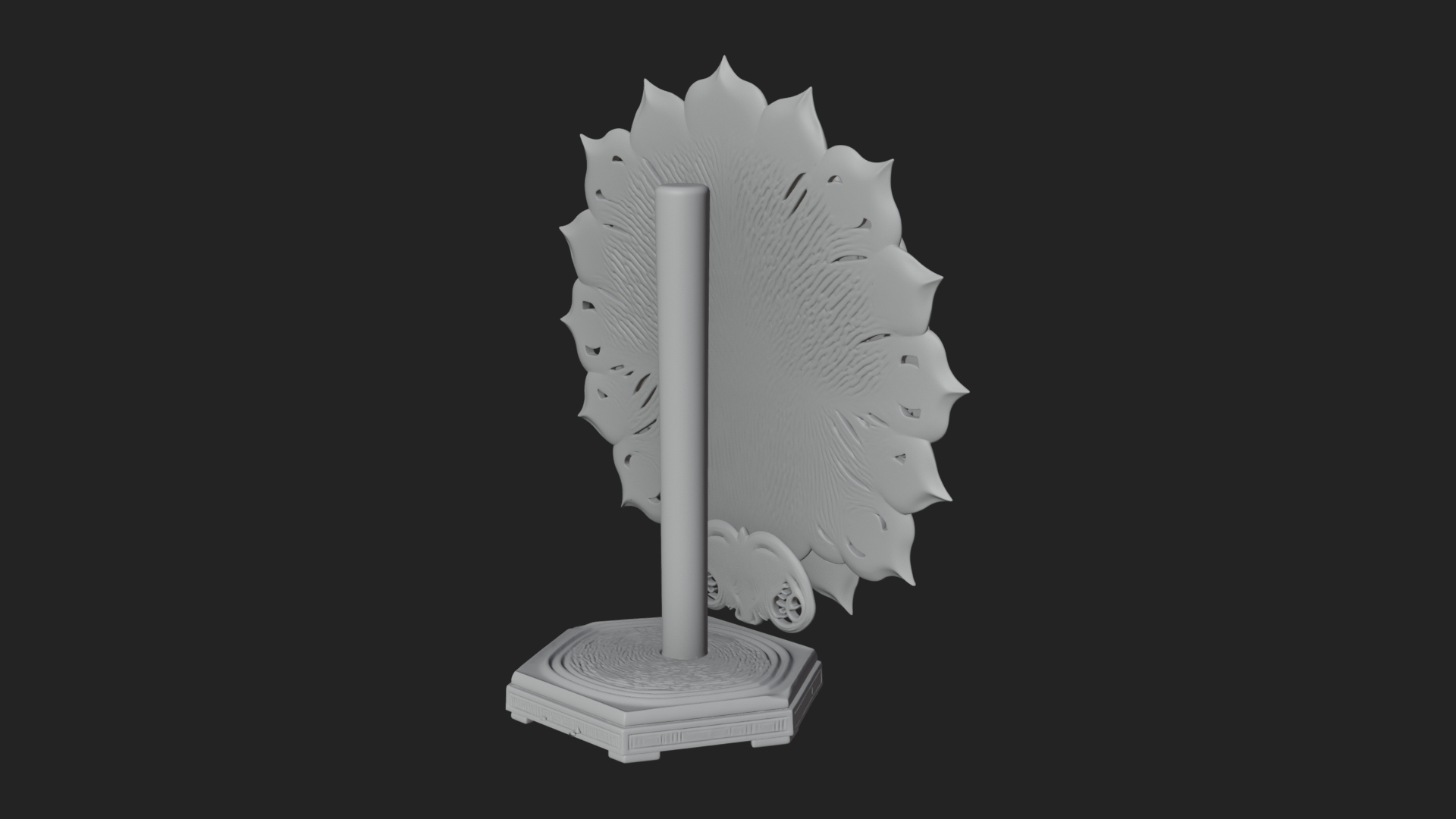 Carved Lotus Bloom Ornament Design 3 3D Print Model 3D Model