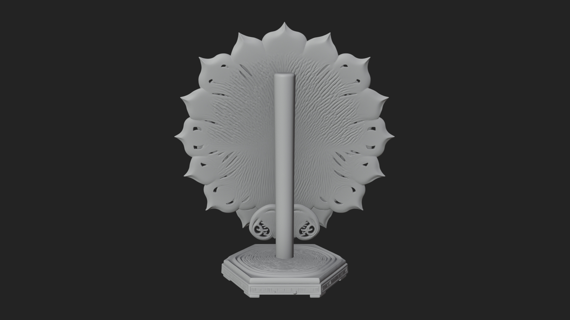 Carved Lotus Bloom Ornament Design 3 3D Print Model 3D Model