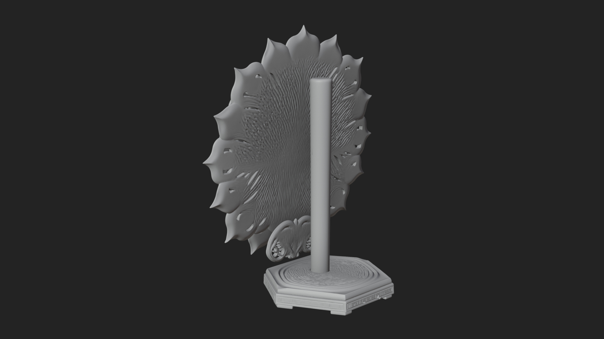 Carved Lotus Bloom Ornament Design 3 3D Print Model 3D Model
