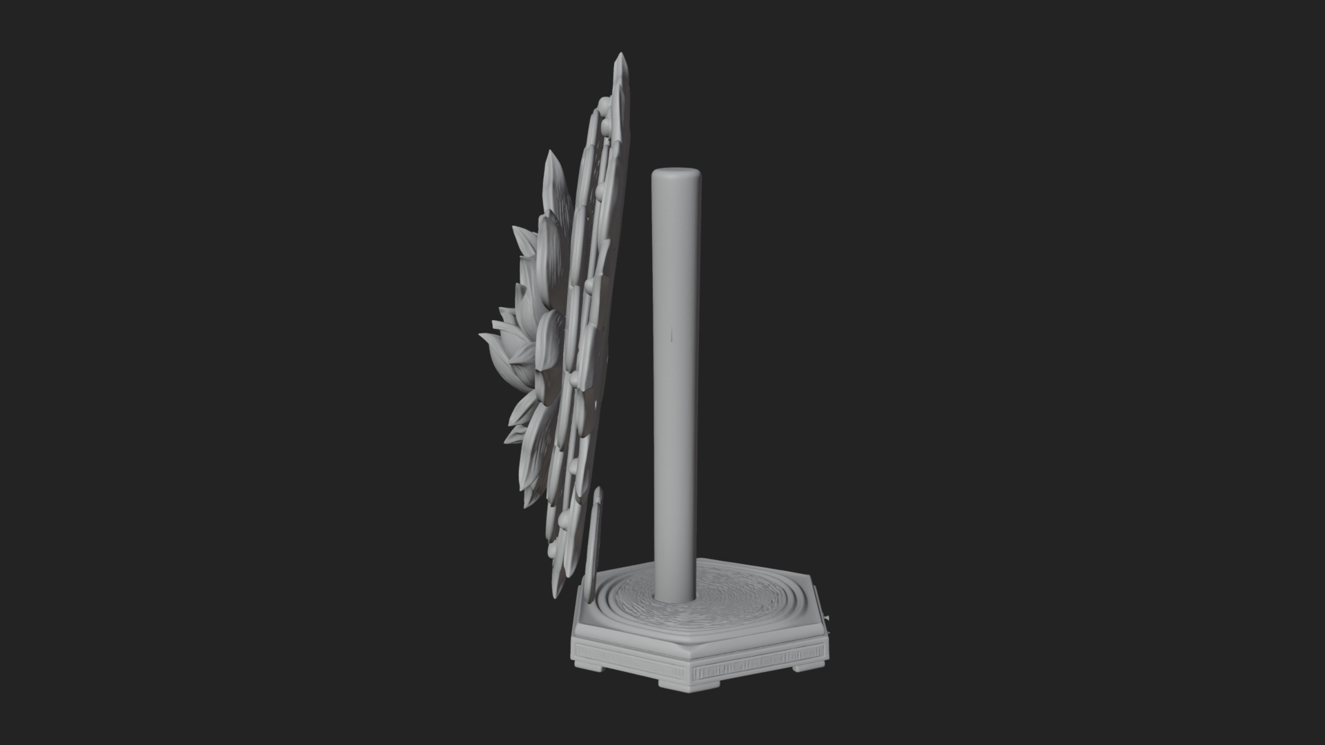 Carved Lotus Bloom Ornament Design 3 3D Print Model 3D Model