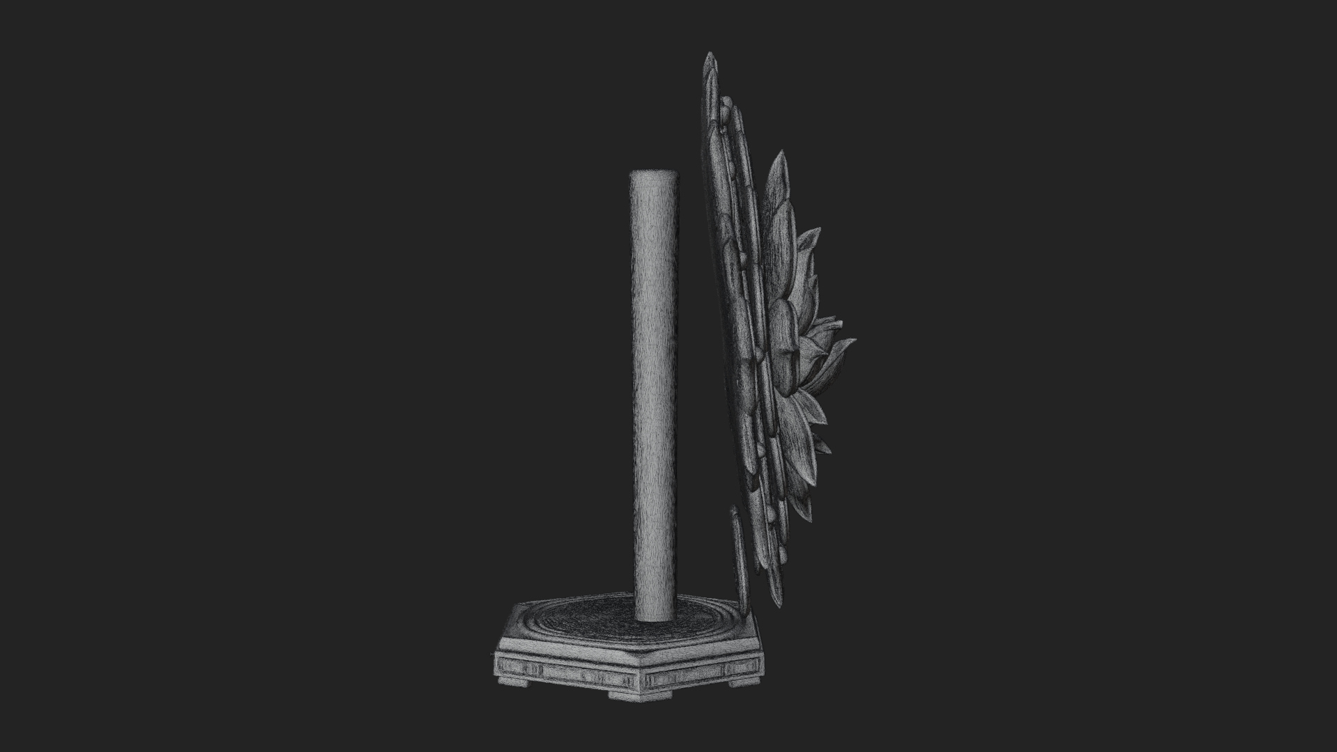 Carved Lotus Bloom Ornament Design 3 3D Print Model 3D Model