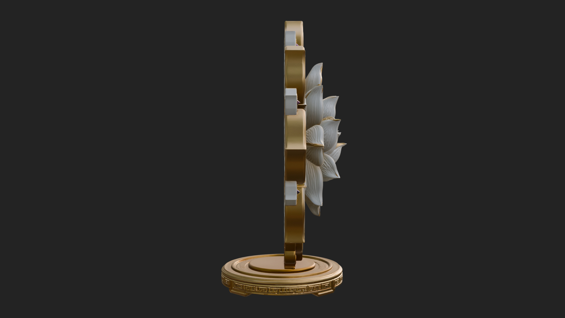 Carved Lotus Bloom Ornament Design 4 3D Print Model 3D Model