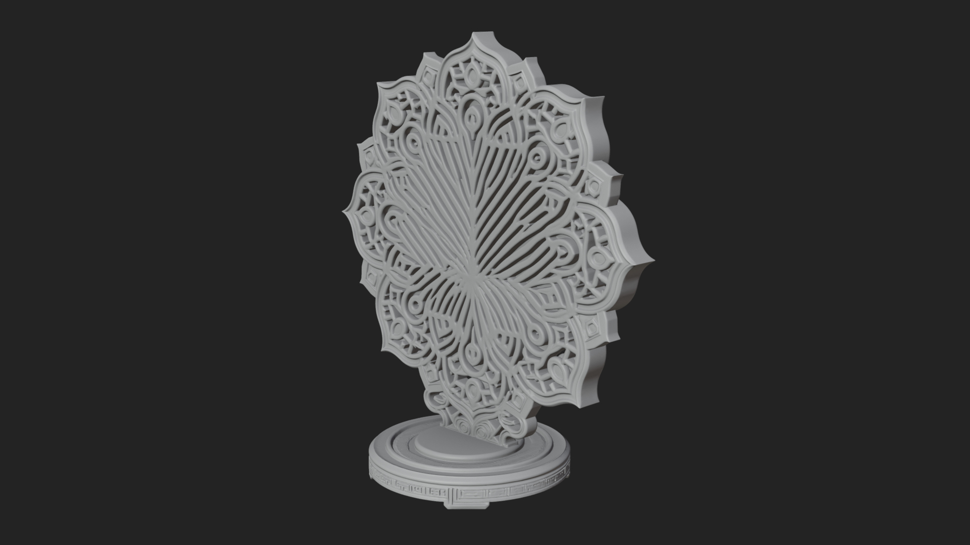 Carved Lotus Bloom Ornament Design 4 3D Print Model 3D Model