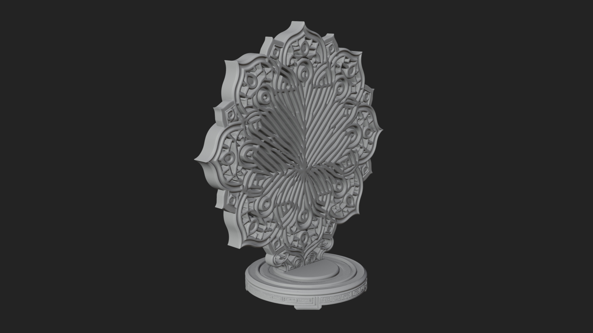 Carved Lotus Bloom Ornament Design 4 3D Print Model 3D Model