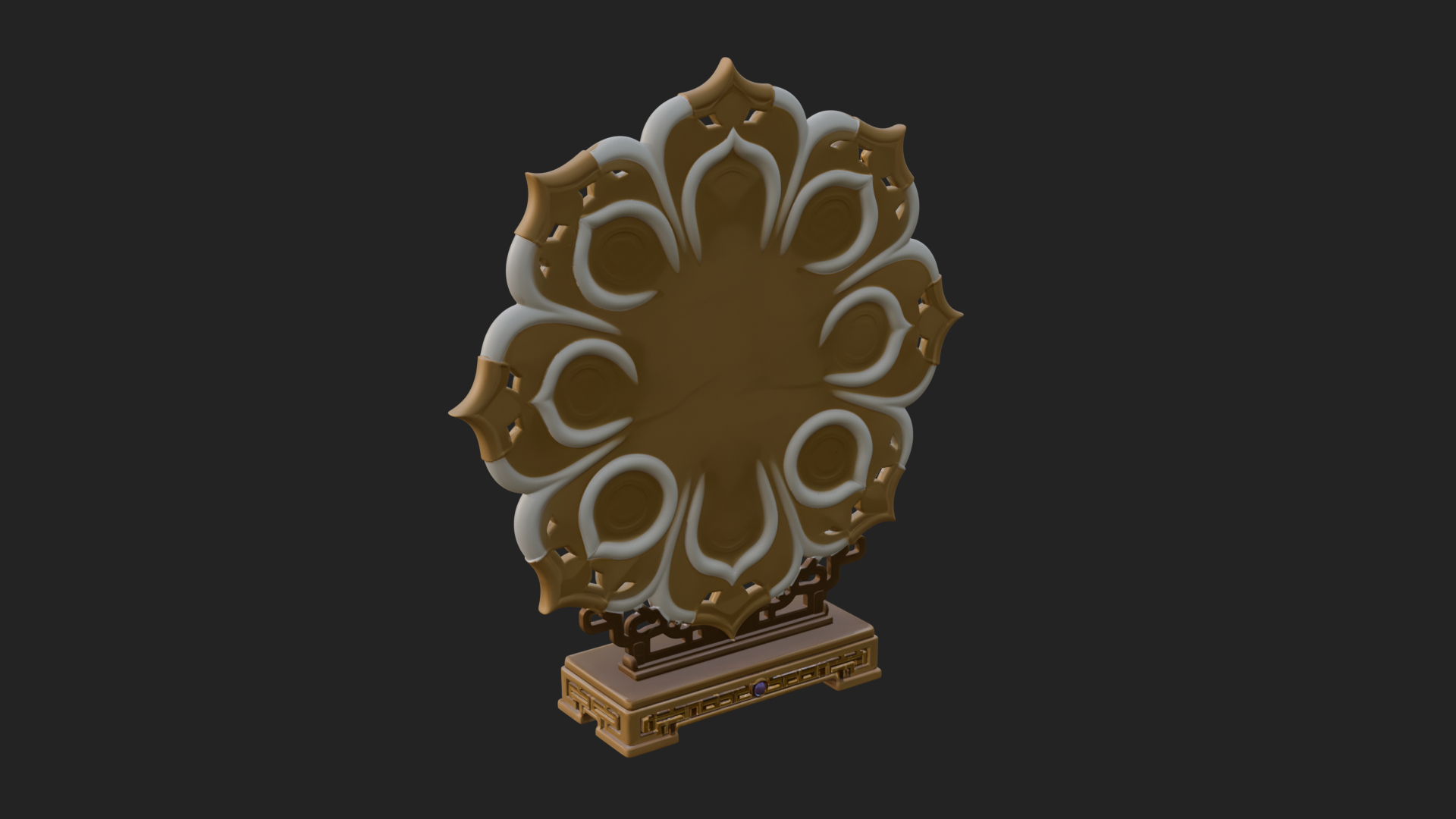 Carved Lotus Bloom Ornament Design 5 3D Print Model 3D Model