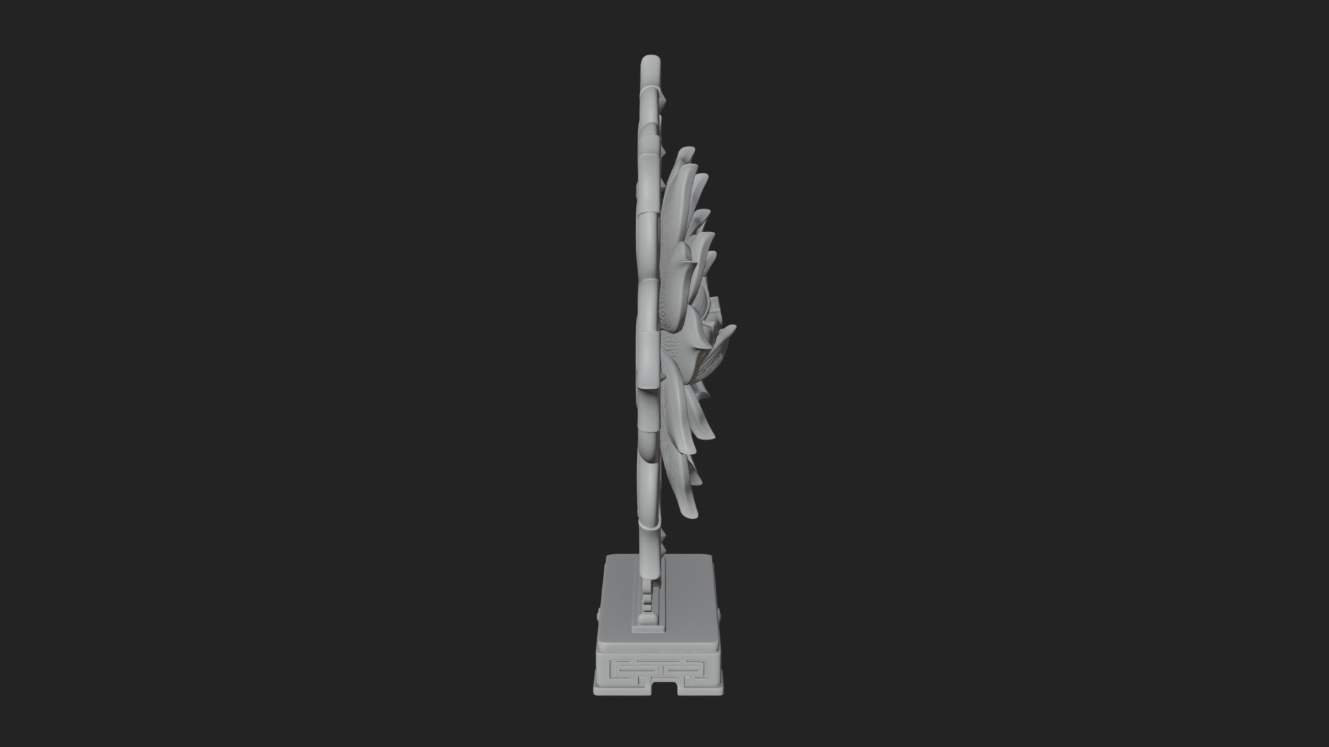Carved Lotus Bloom Ornament Design 5 3D Print Model 3D Model