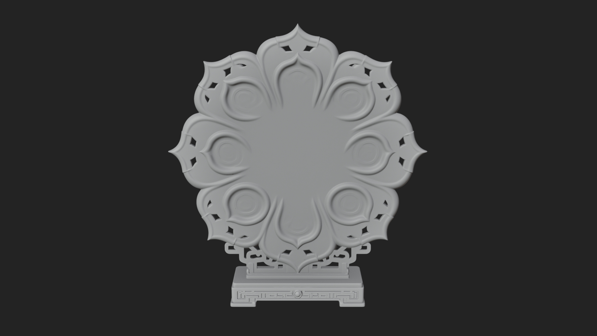 Carved Lotus Bloom Ornament Design 5 3D Print Model 3D Model