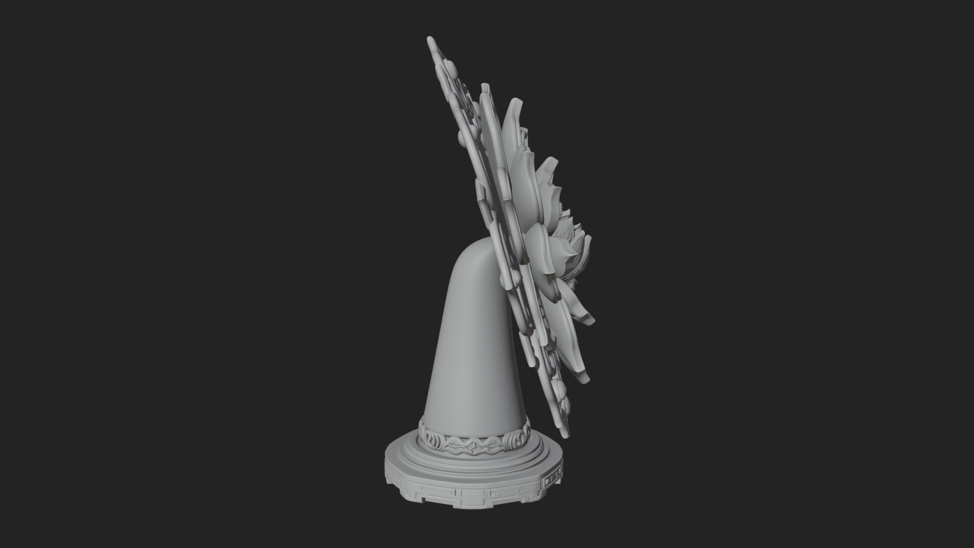 Carved Lotus Bloom Ornament Design 6 3D Print Model 3D Model