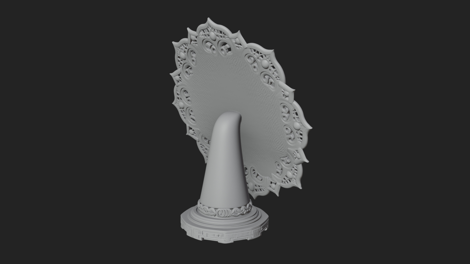 Carved Lotus Bloom Ornament Design 6 3D Print Model 3D Model
