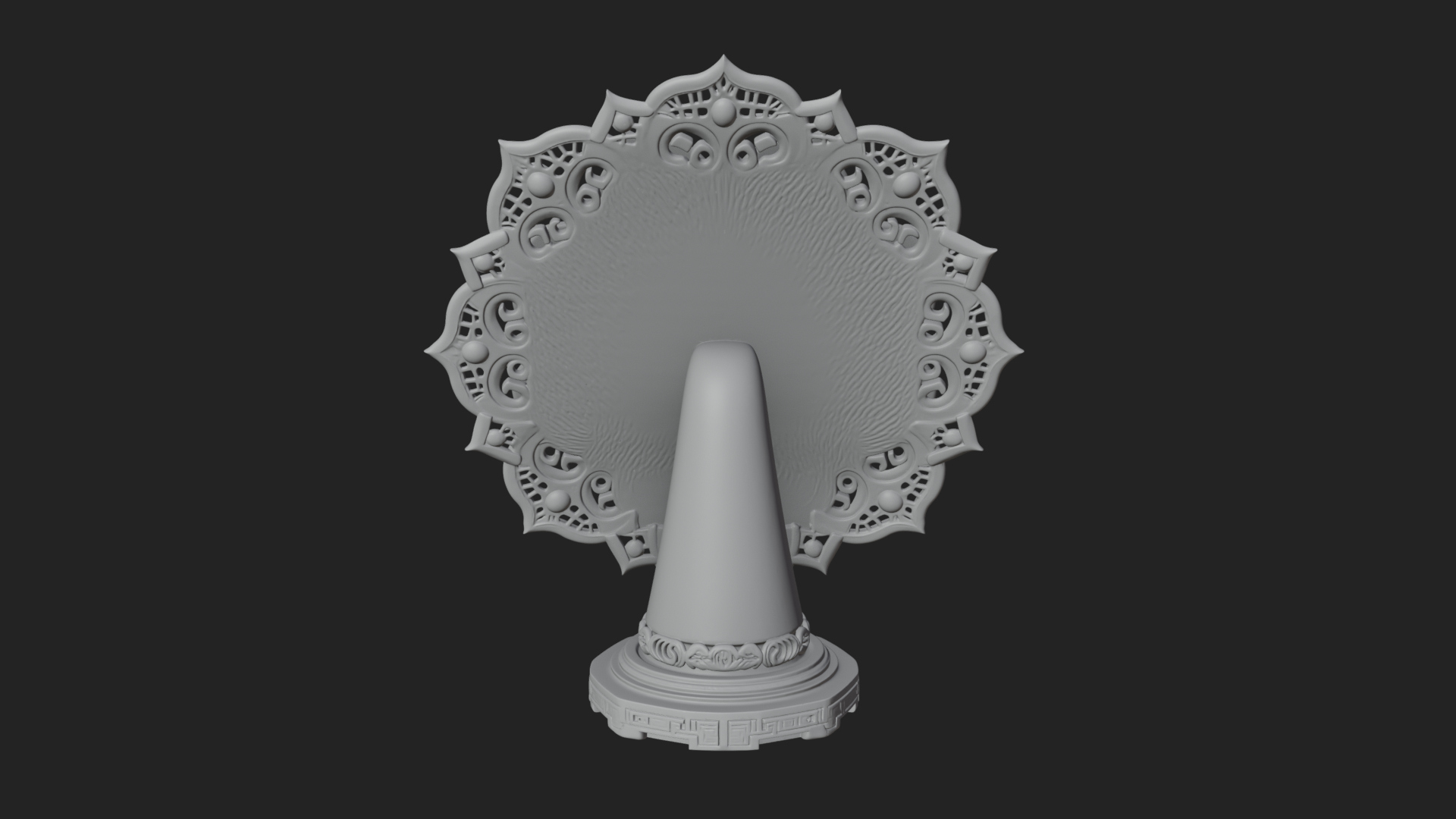 Carved Lotus Bloom Ornament Design 6 3D Print Model 3D Model