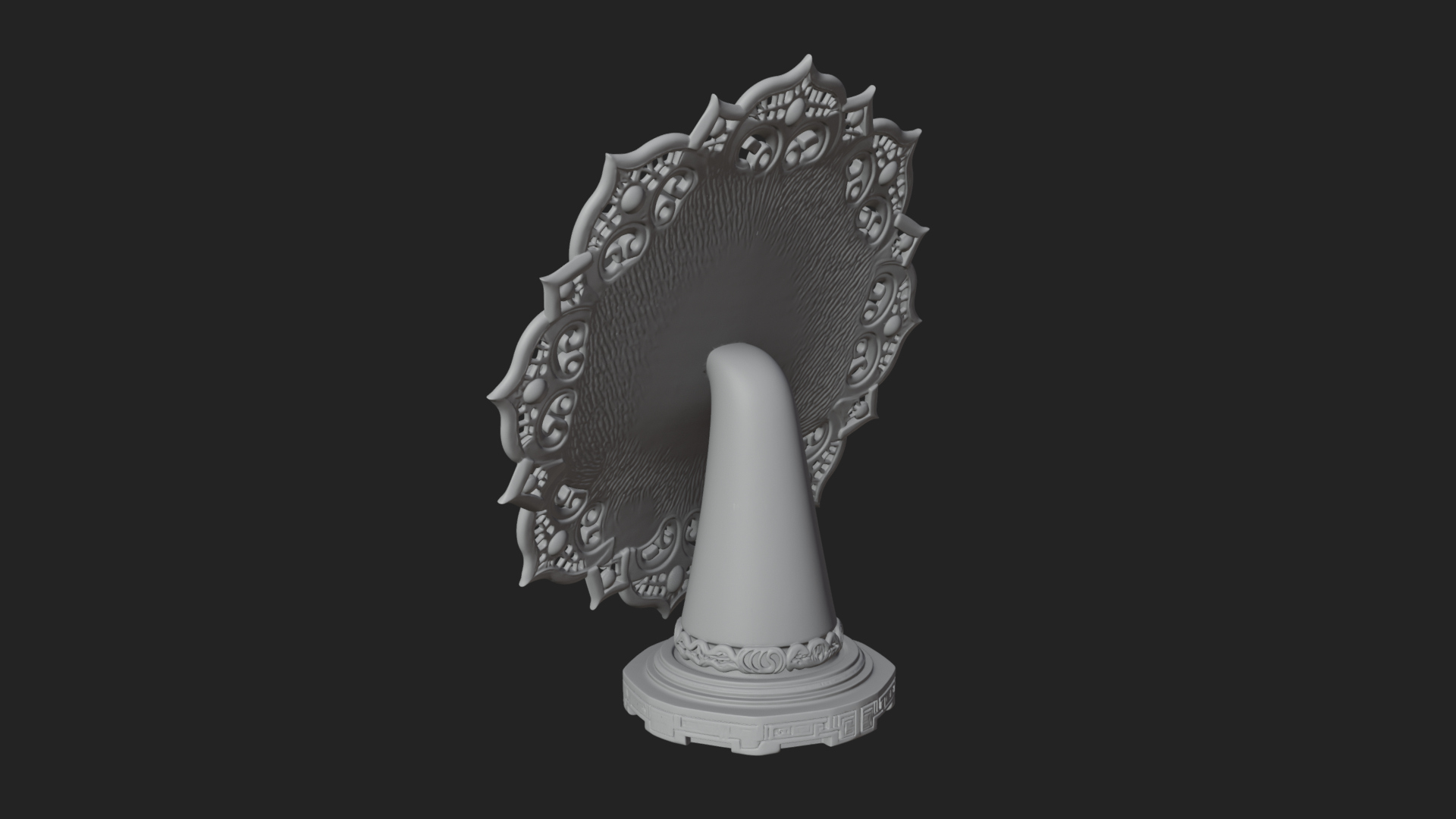 Carved Lotus Bloom Ornament Design 6 3D Print Model 3D Model
