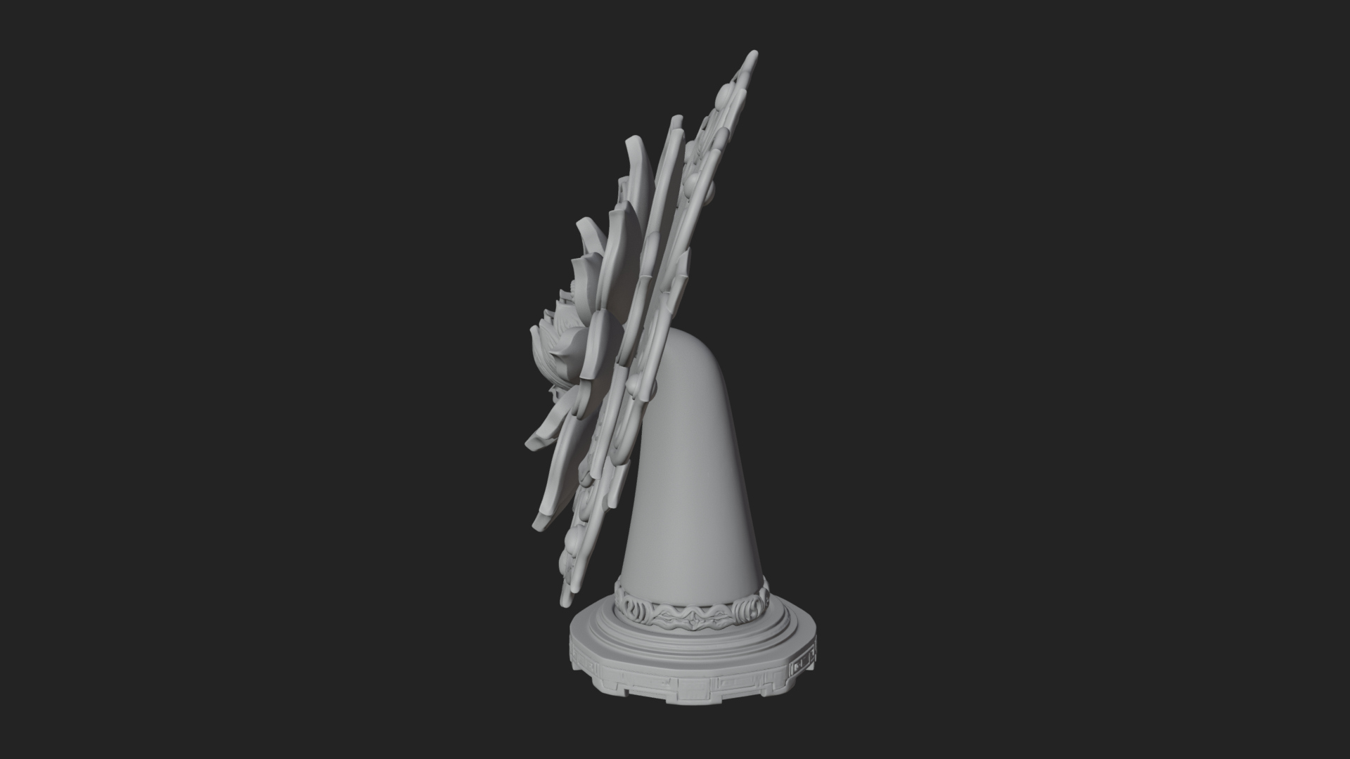 Carved Lotus Bloom Ornament Design 6 3D Print Model 3D Model